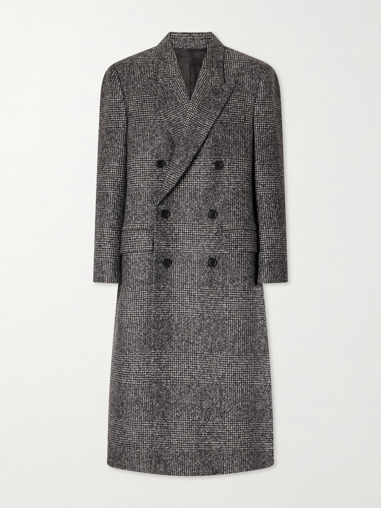 Edmond Double-Breasted Checked Wool-Blend Coat