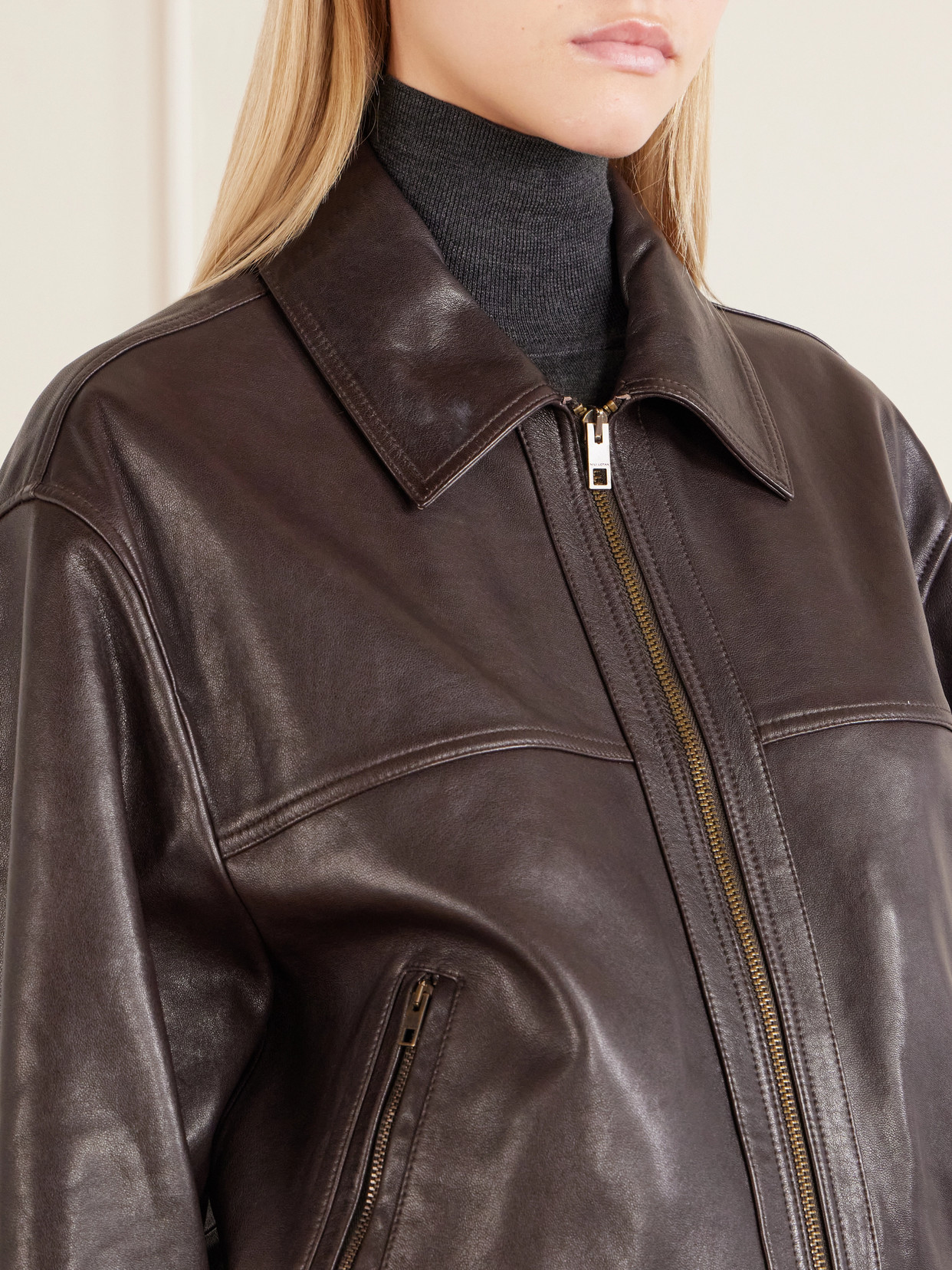Aime Leather Bomber Jacket