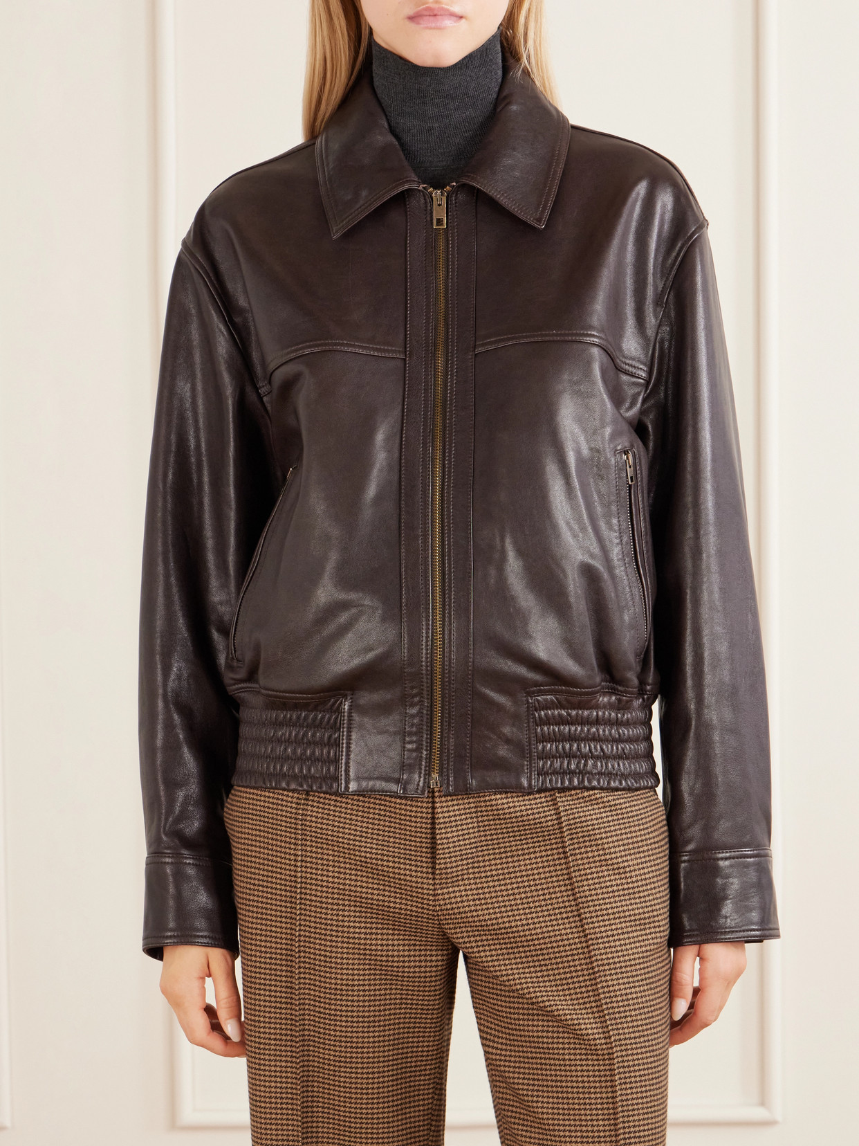 Aime Leather Bomber Jacket