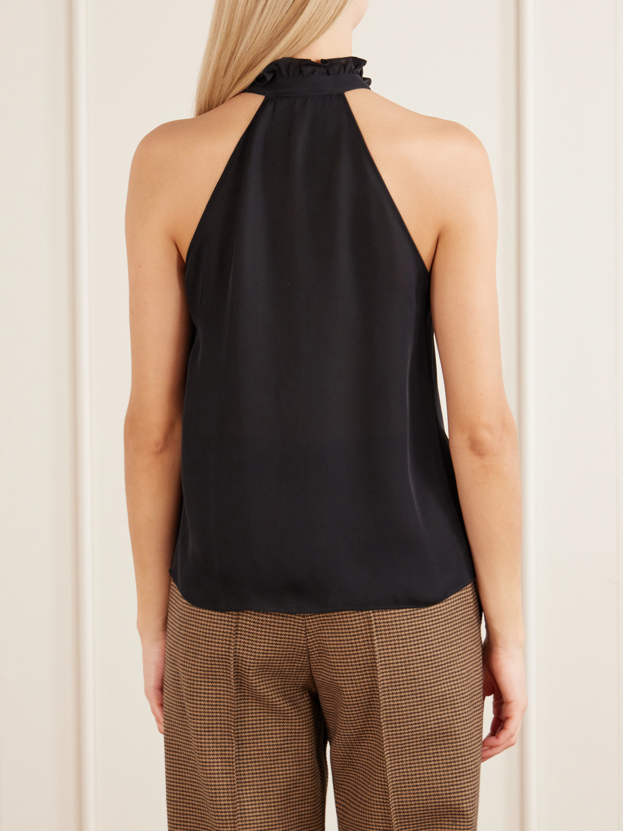 Daniella Silk-Georgette Halterneck Blouse