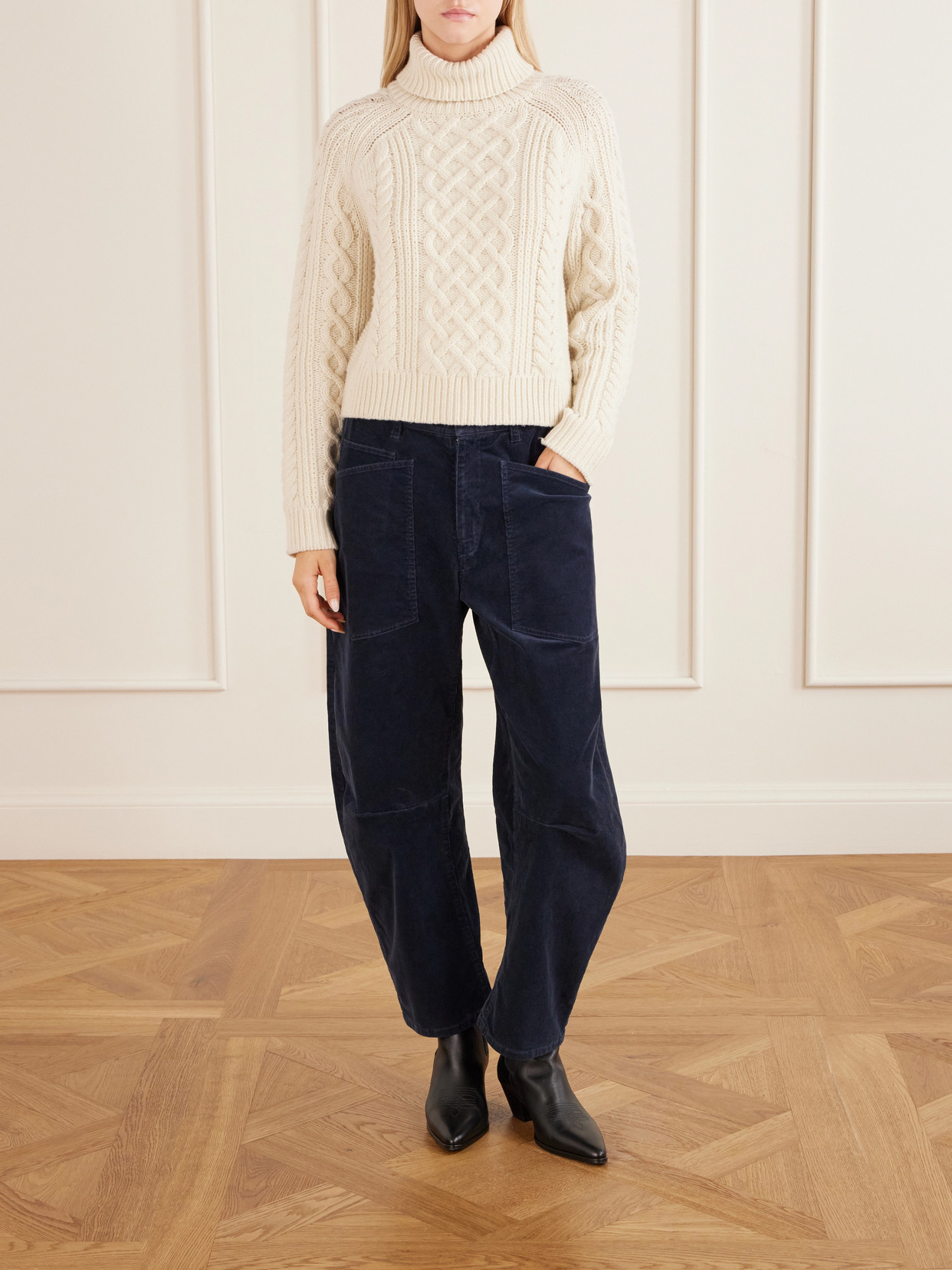 Ezren Textured Lambswool Turtleneck Sweater