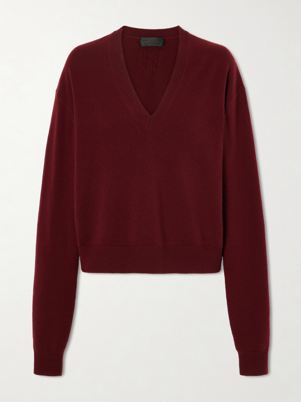 Nili Lotan Feron Cashmere Sweater In Burgundy