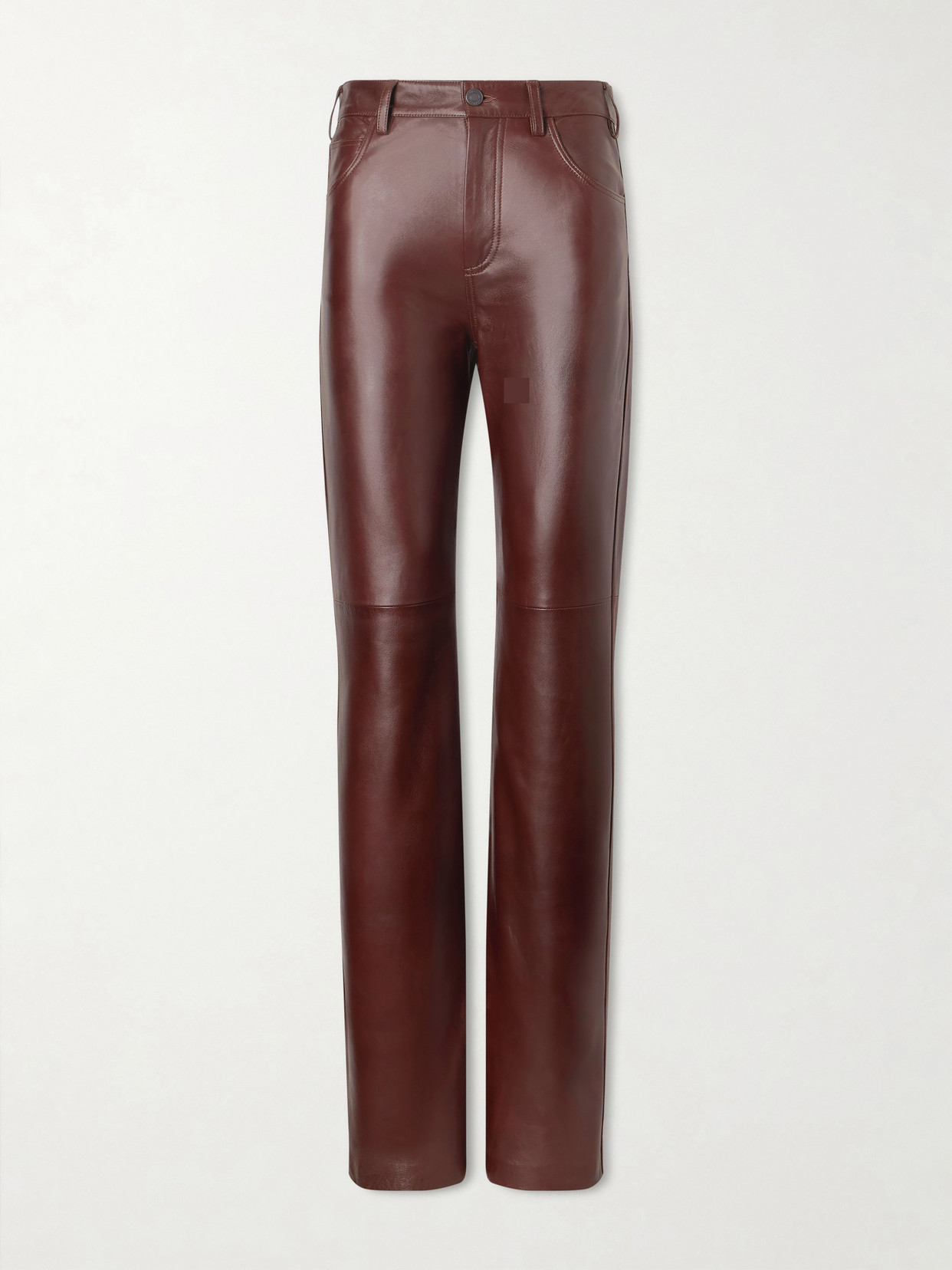 Nili Lotan Joan Leather Straight-leg Pants In Burgundy