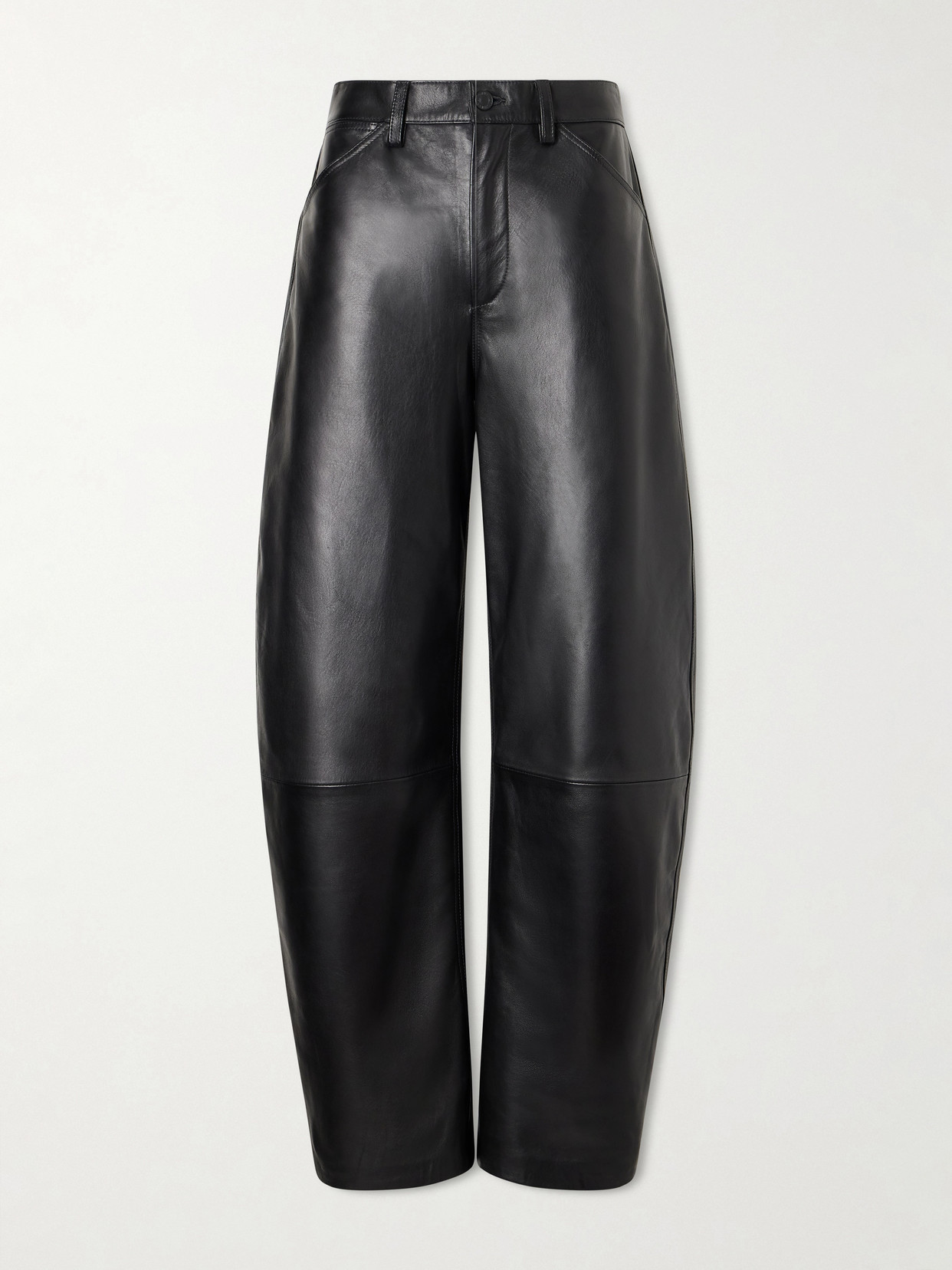 Nili Lotan Tribeca Leather Wide-leg Pants In Black