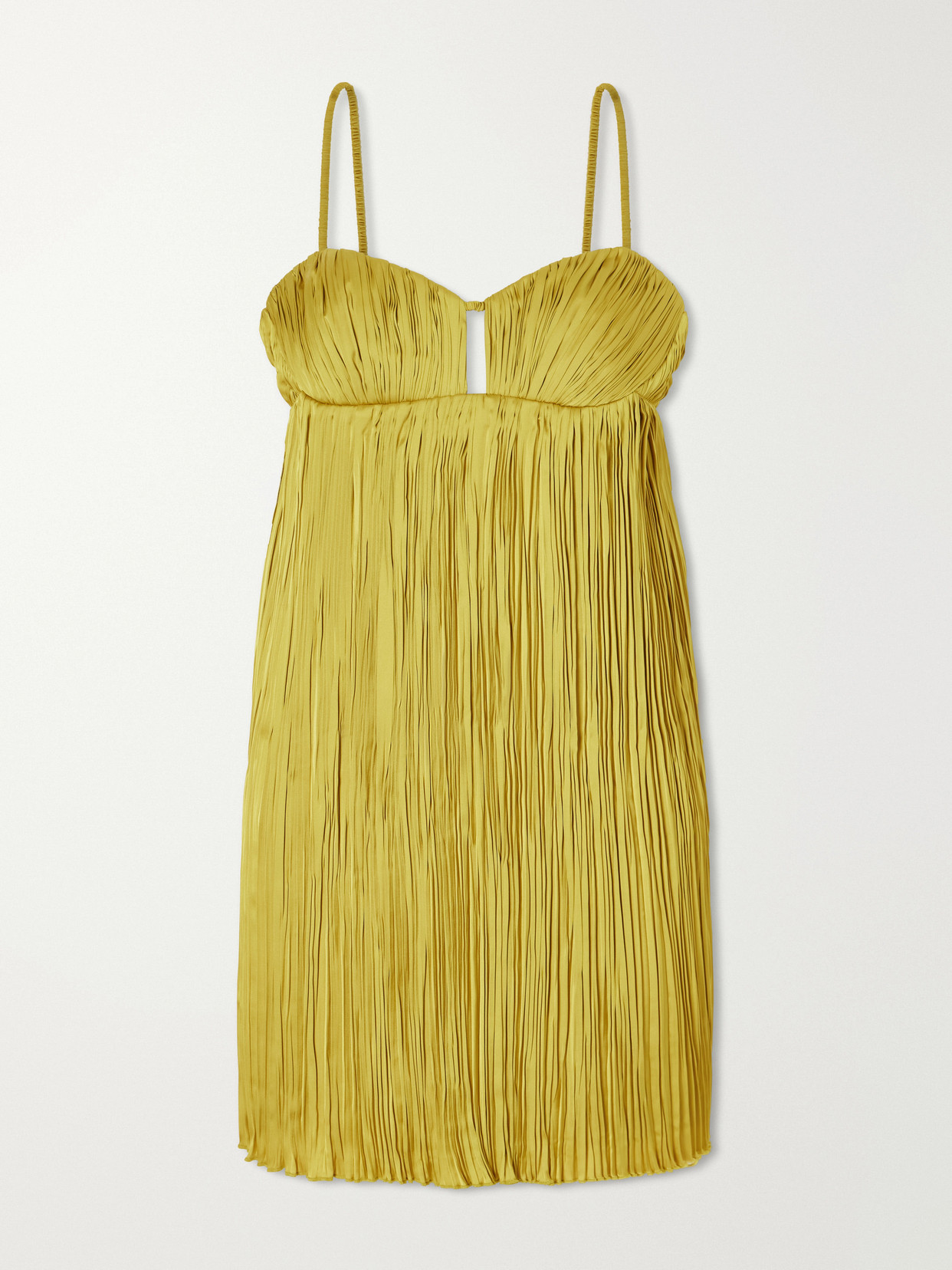 Aflalo Siren Plissé Mini Dress In Green