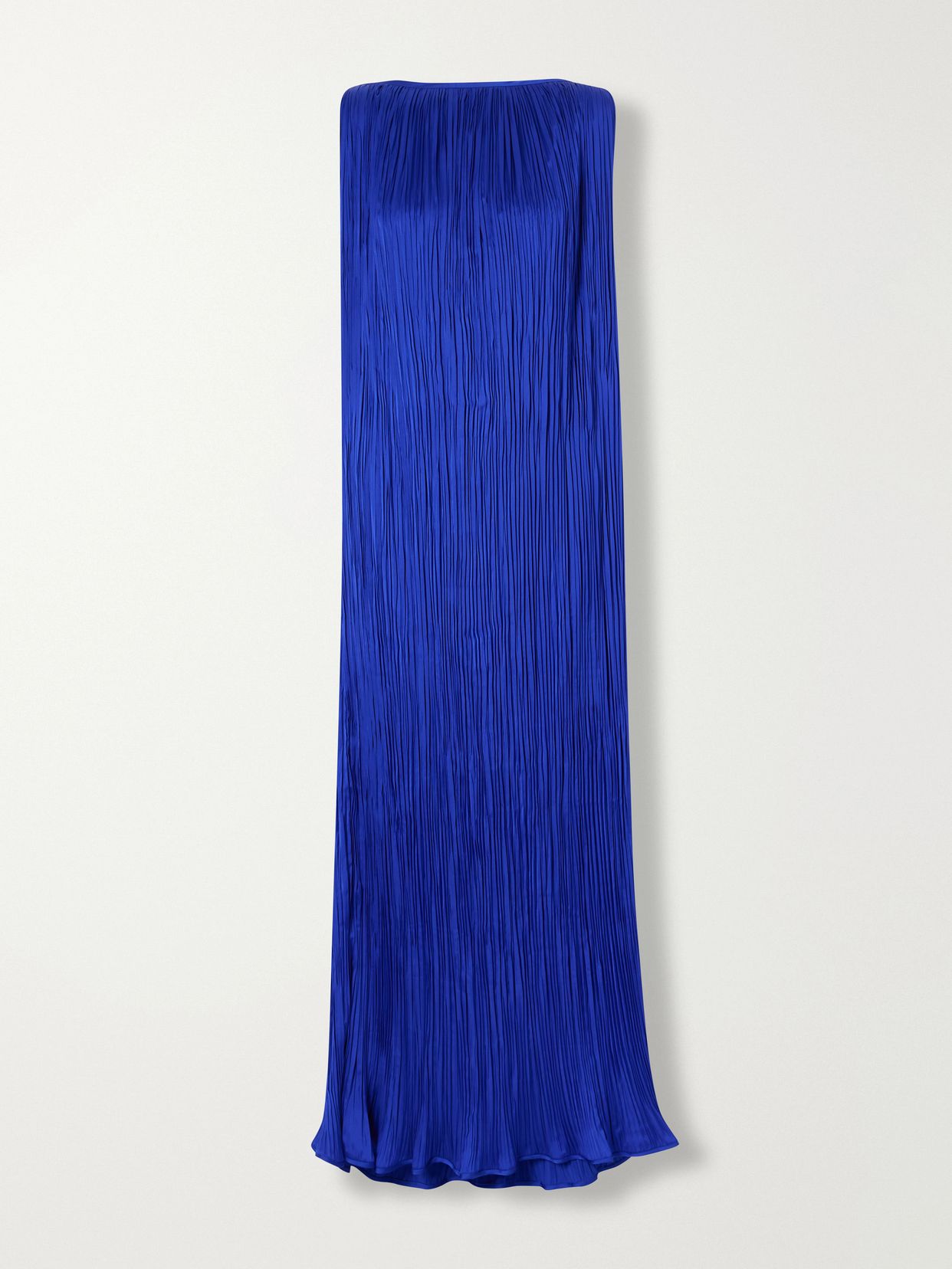 celestia plisse satin maxi dress