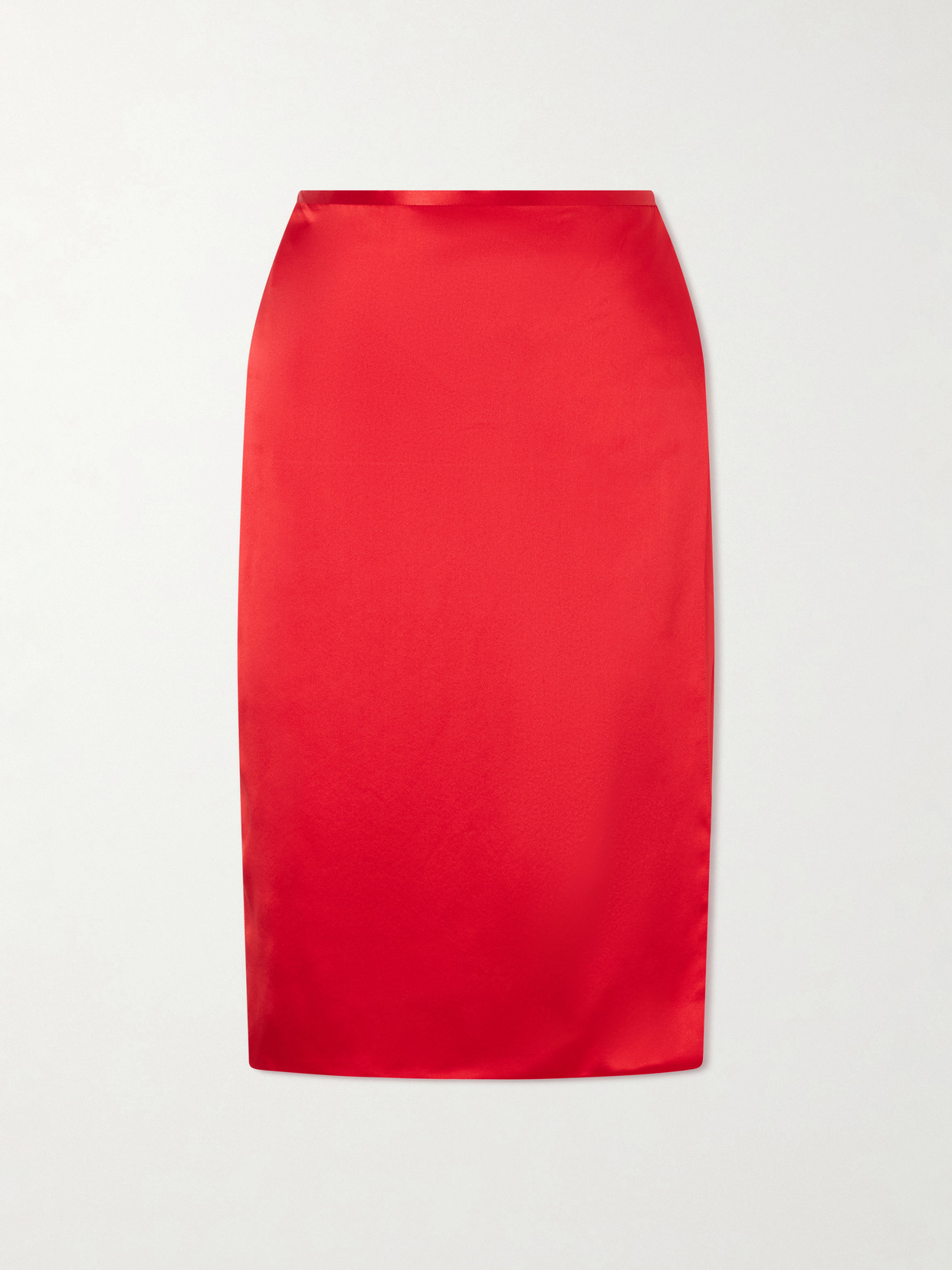 Aflalo Rixa Satin Wrap Midi Skirt In Red