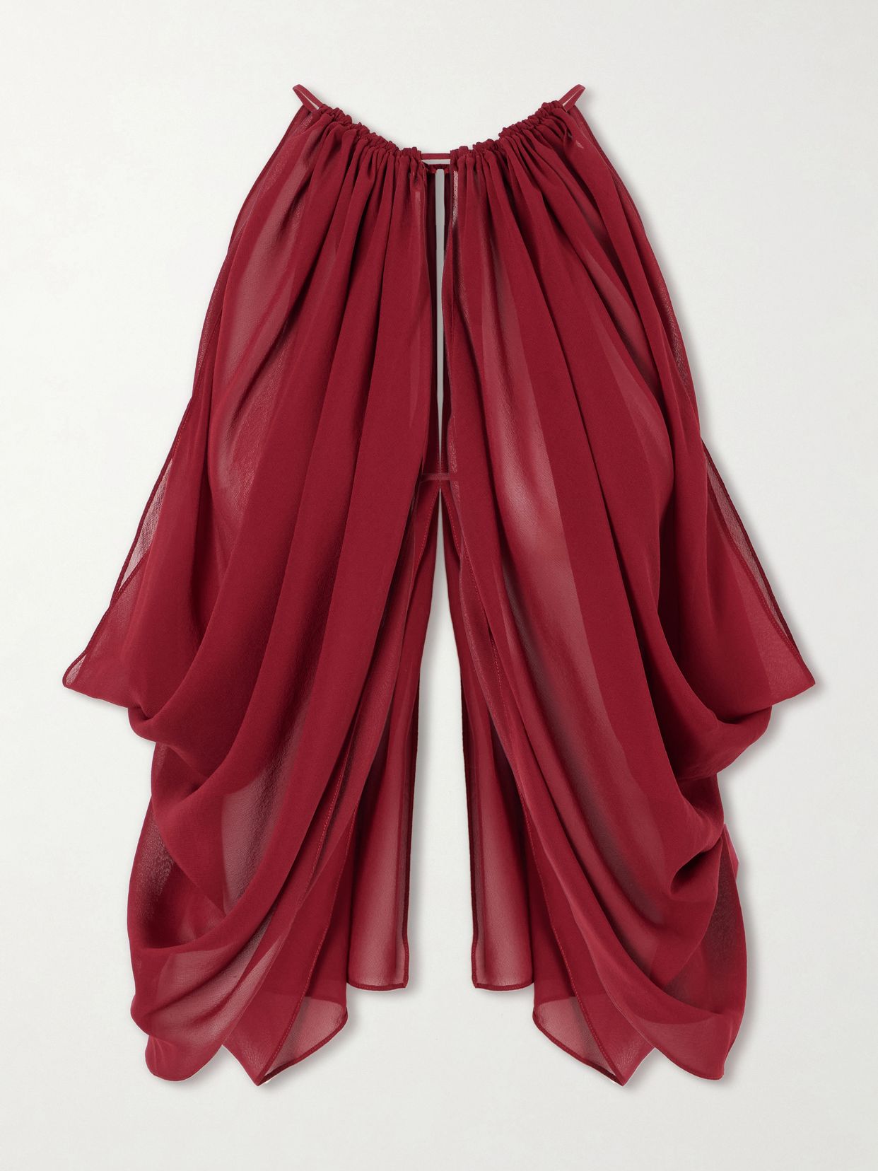 reysa ruched silk crepe top