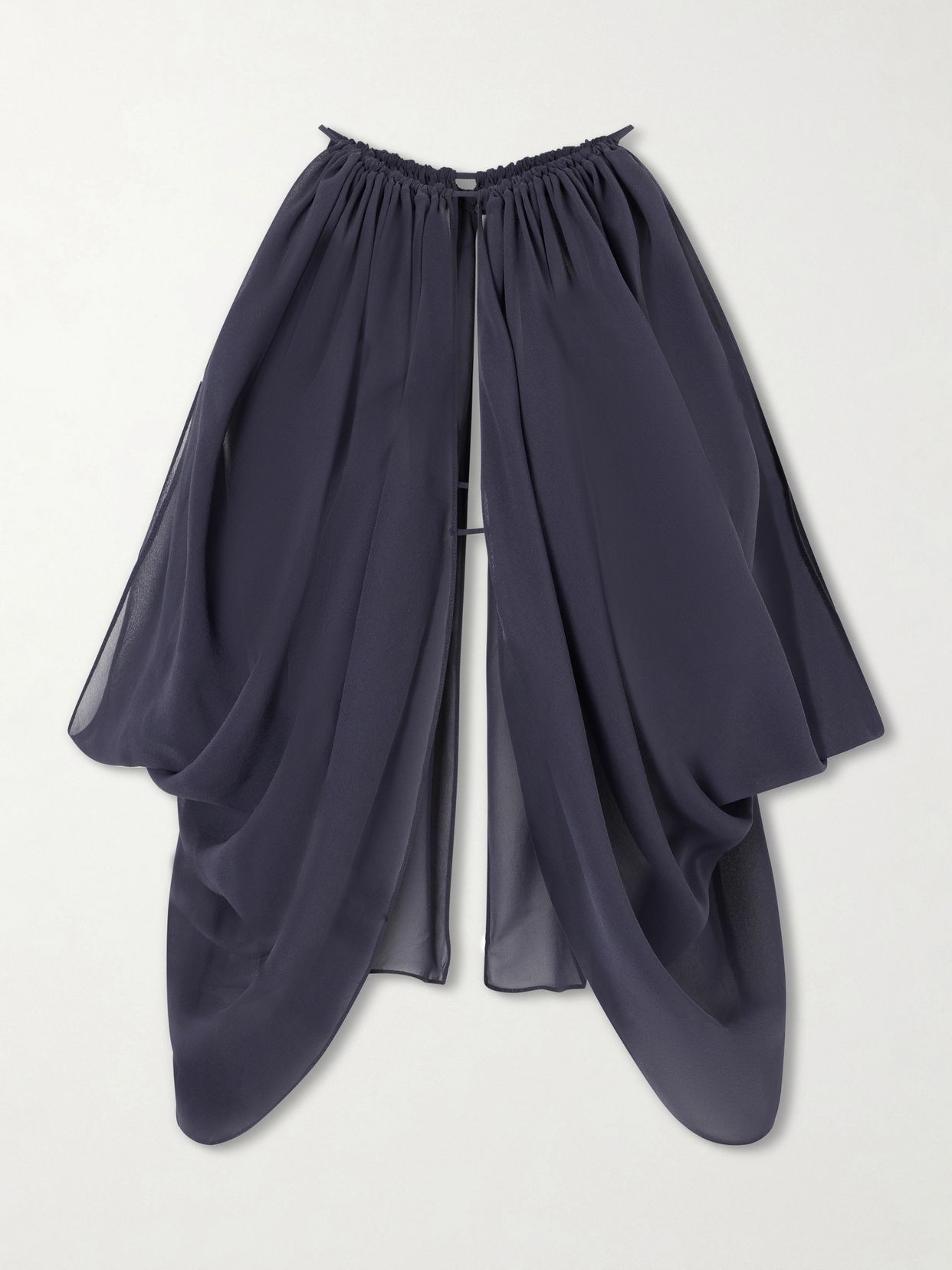 reysa gathered silk crepe top