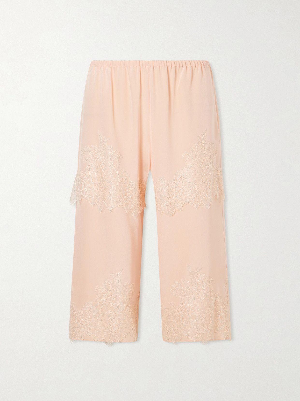 Aflalo Auden Lace-trimmed Silk-satin Shorts In Pink