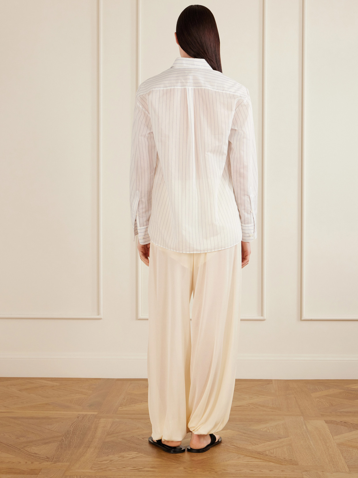 Brein Striped Cotton And Silk-Blend Voile Shirt