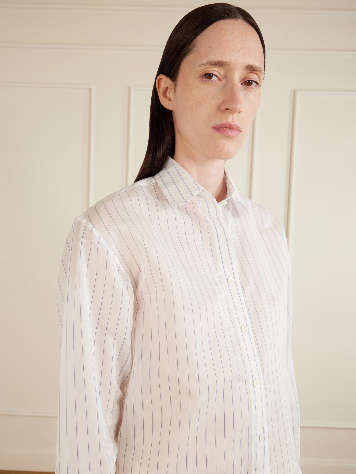 Brein Striped Cotton And Silk-Blend Voile Shirt