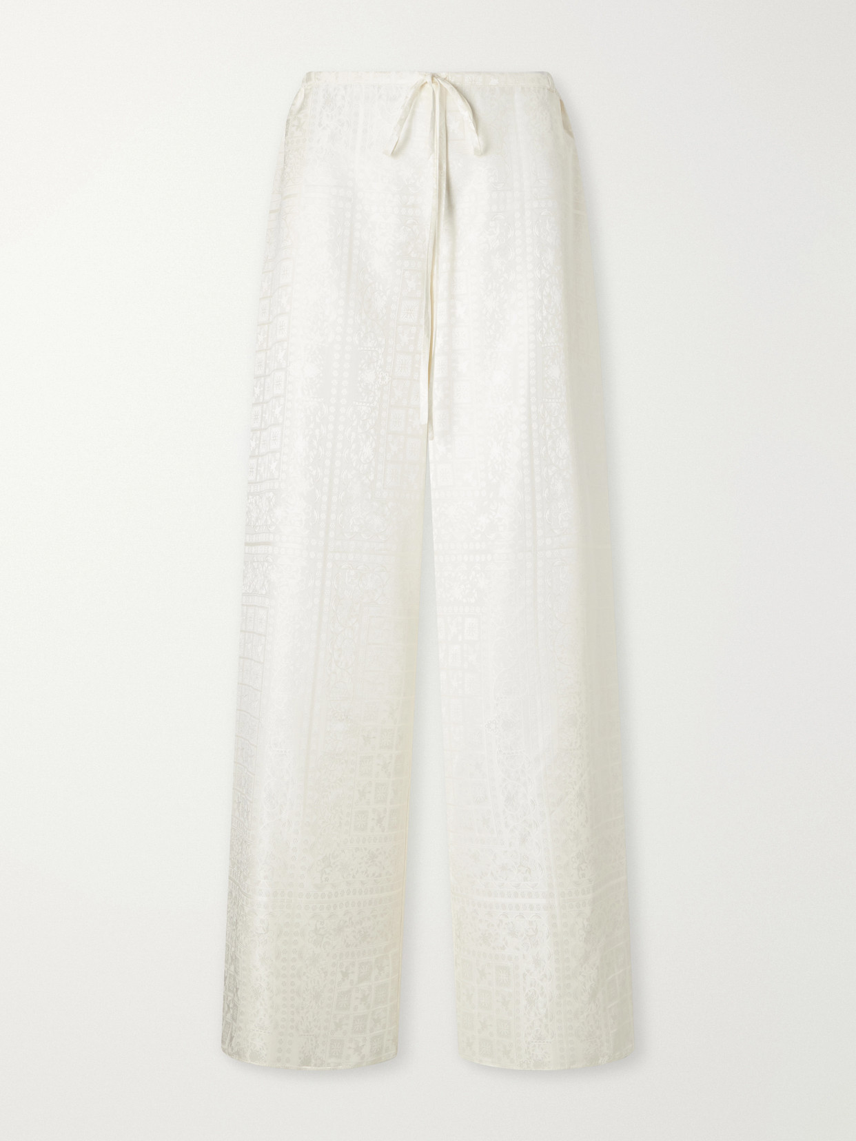 Liberowe Silk-jacquard Wide-leg Pants In White