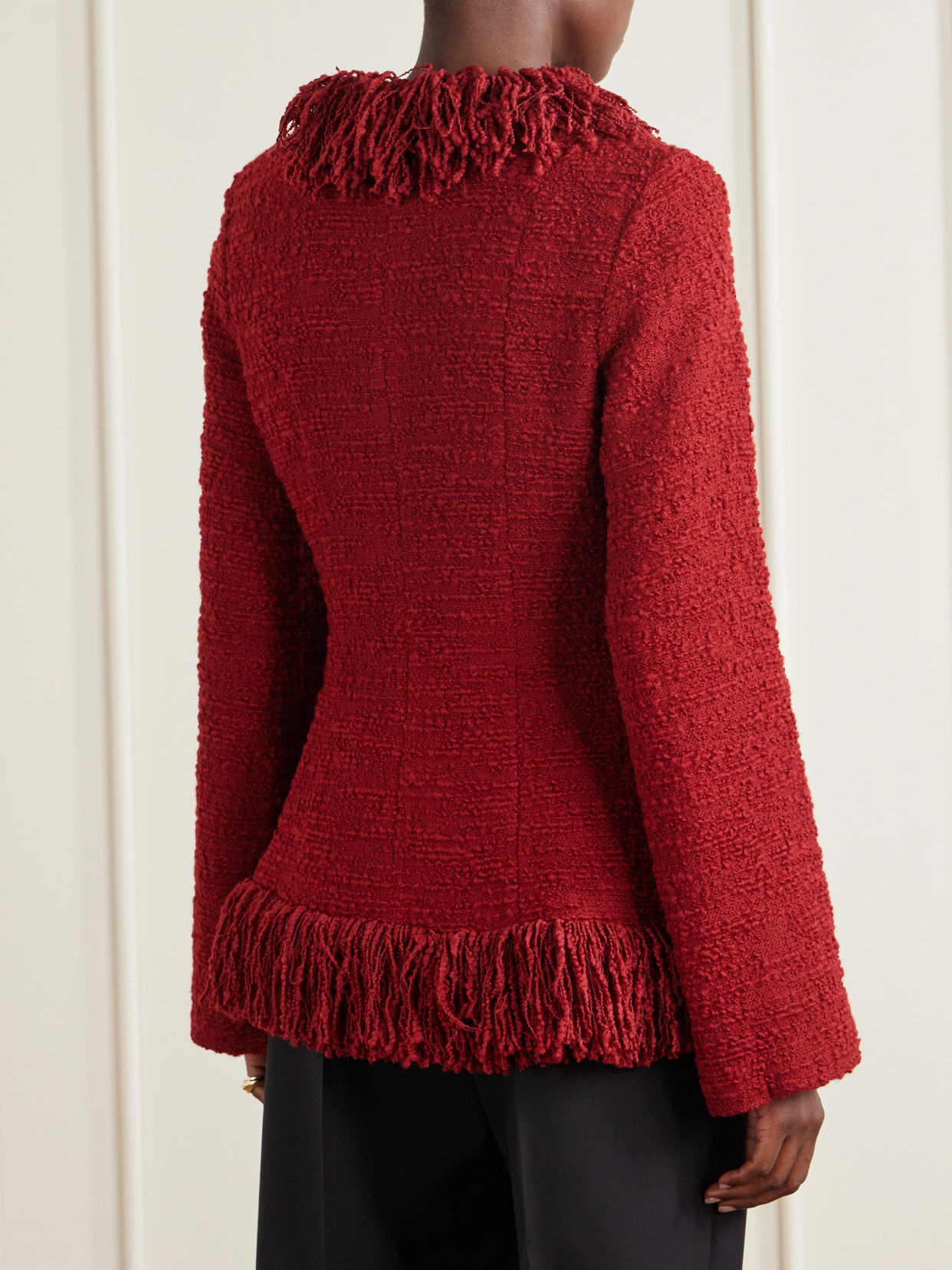 Fringed Wool-Blend Tweed Jacket