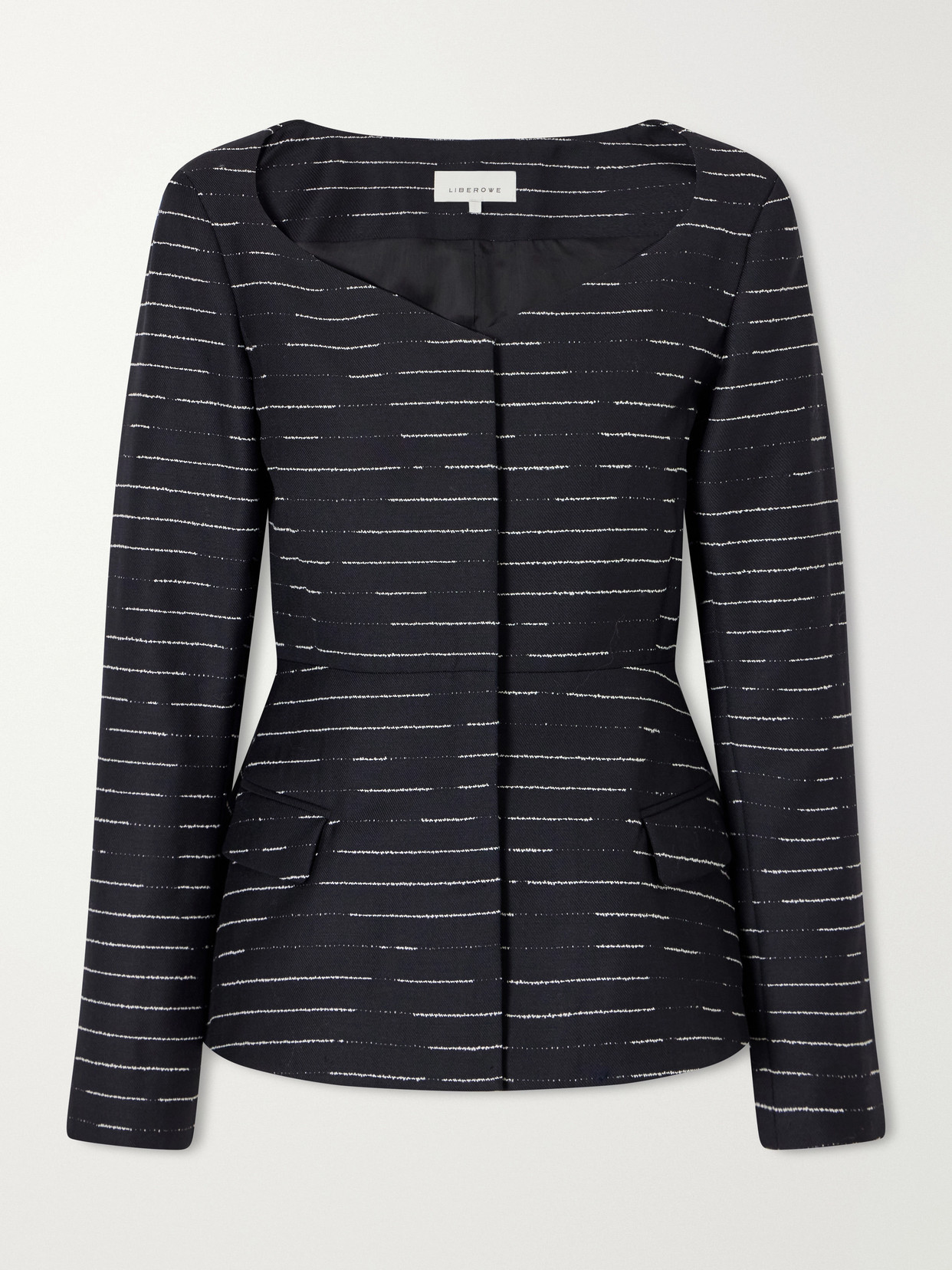 Liberowe Charlotte Striped Wool-gabardine Blouse In Multi