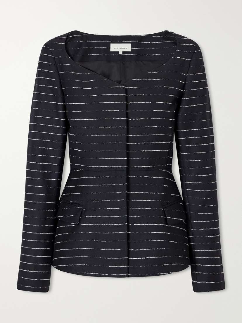 LIBEROWE Charlotte Striped Wool-gabardine Blouse