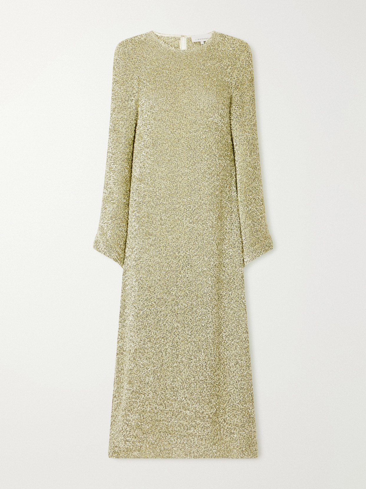 Liberowe Wren Lurex Chenille Maxi Dress In Green