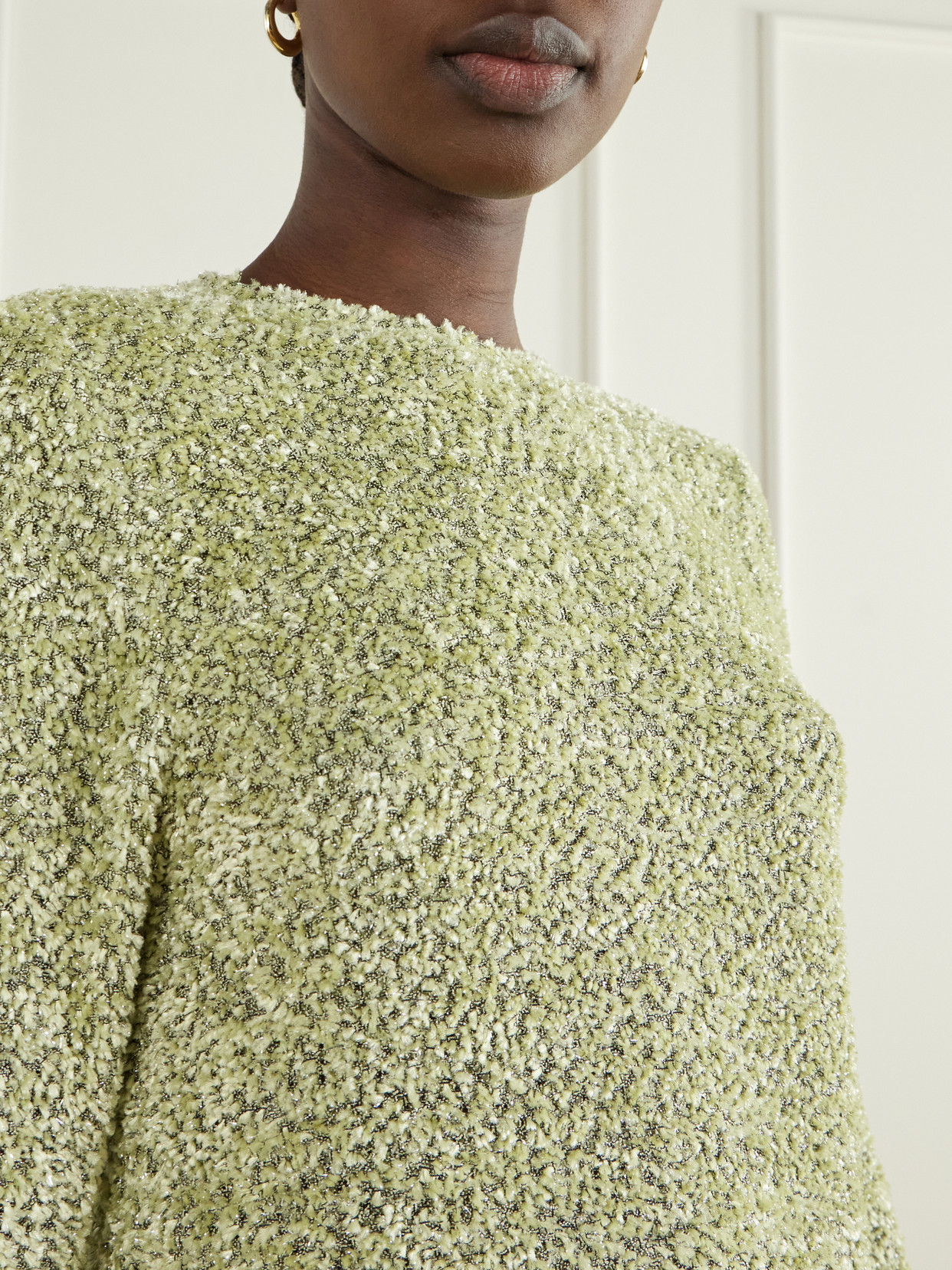 Elora Cut-Out Lurex Chenille Blouse