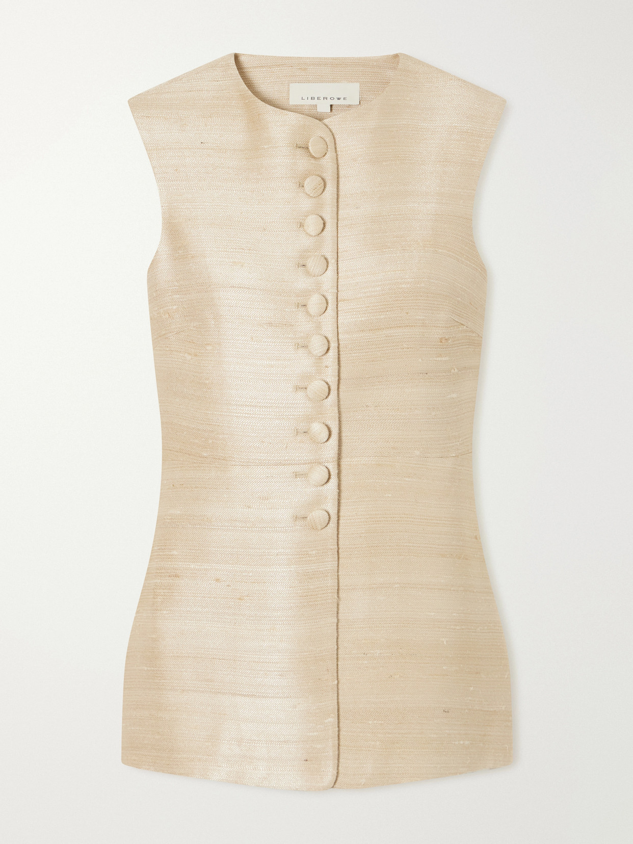 Liberowe Vania Silk-blend Dupioni Vest In Neutral