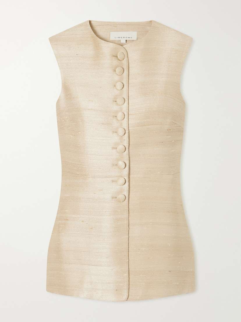 LIBEROWE Vania Silk-blend Dupioni Vest