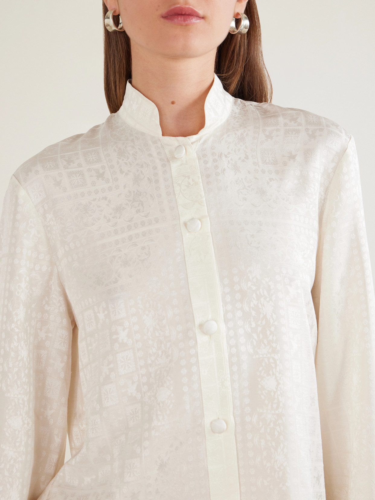 Nisha Silk-Jacquard Shirt