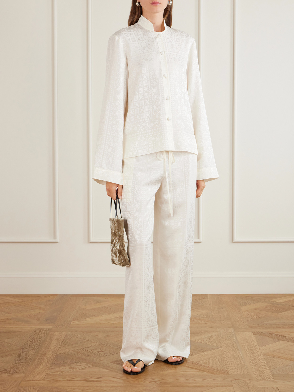 Nisha Silk-Jacquard Shirt