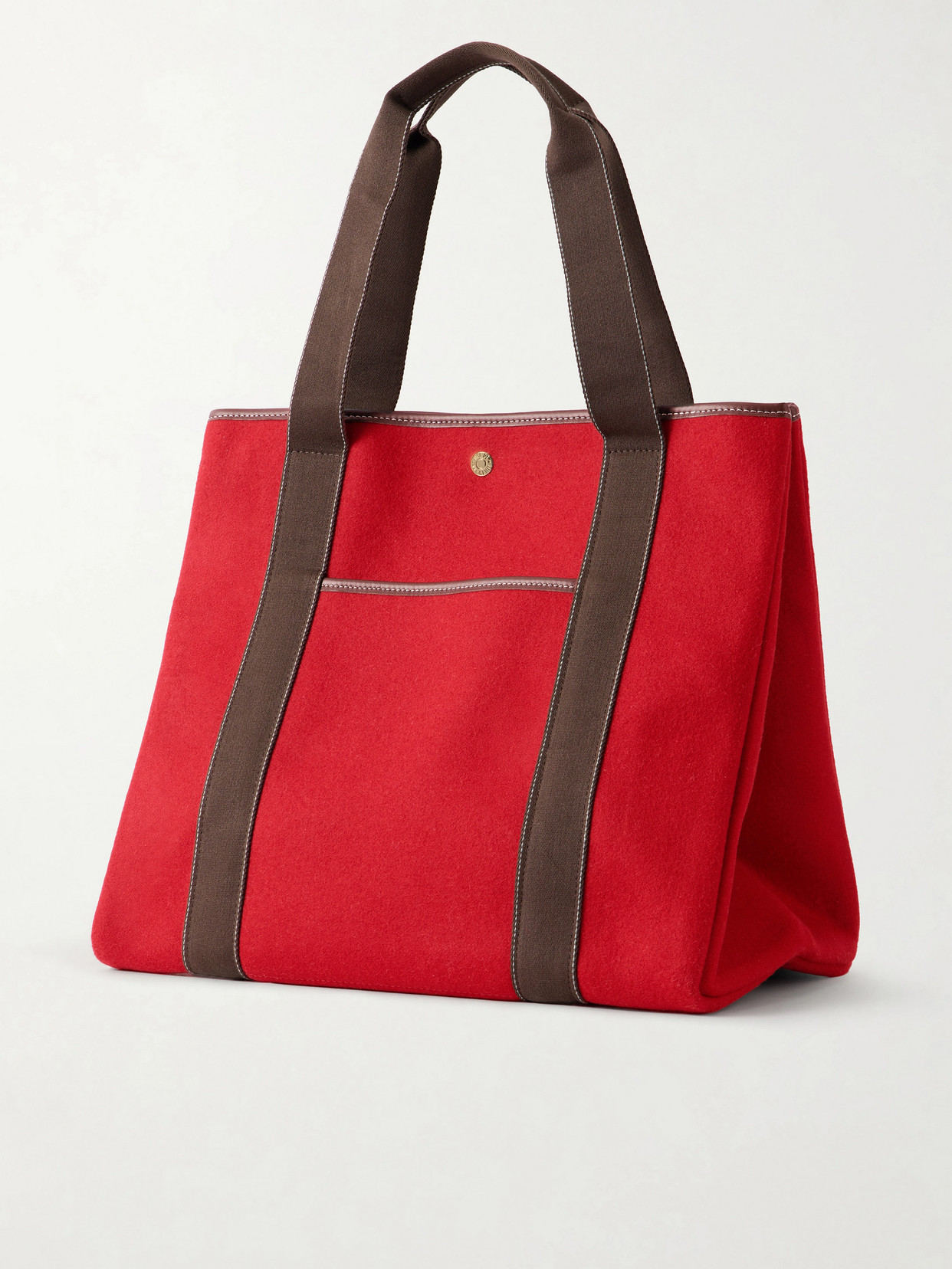 Traversée Large Leather-Trimmed Flannel Tote
