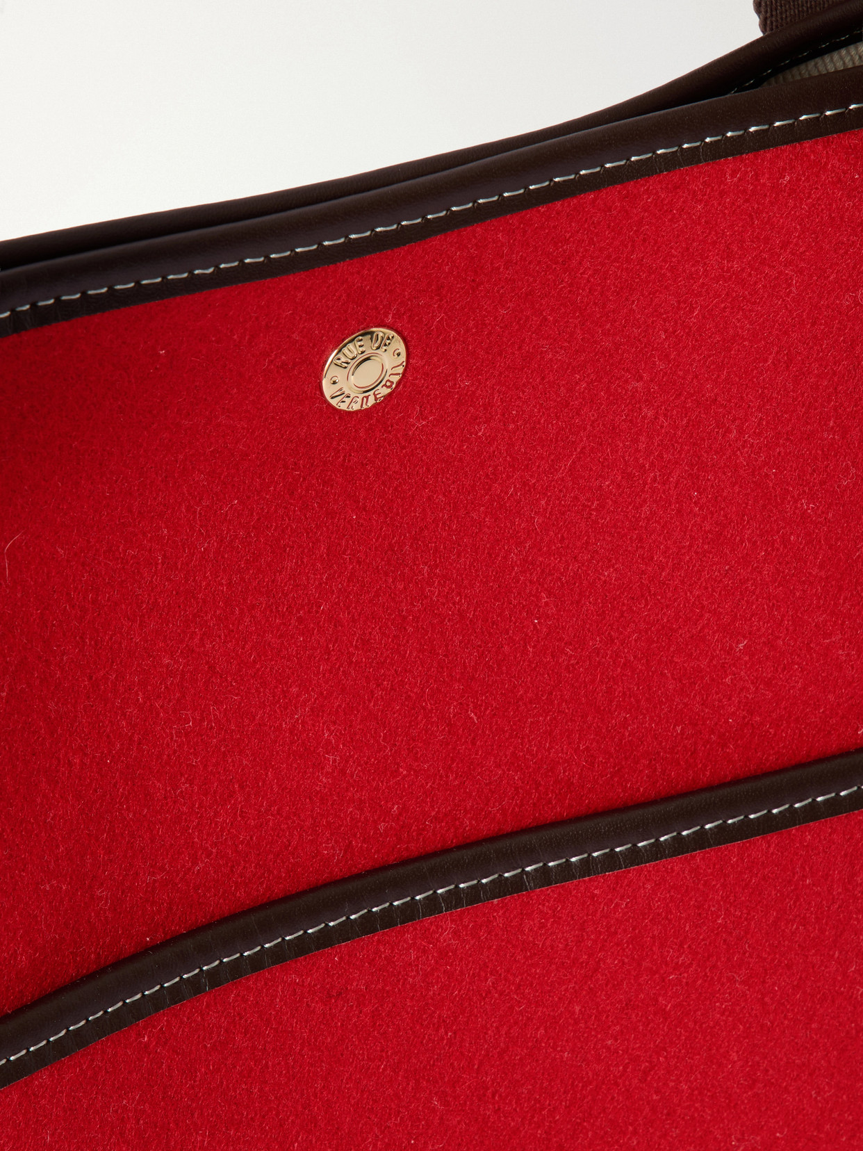 Traversée Large Leather-Trimmed Flannel Tote