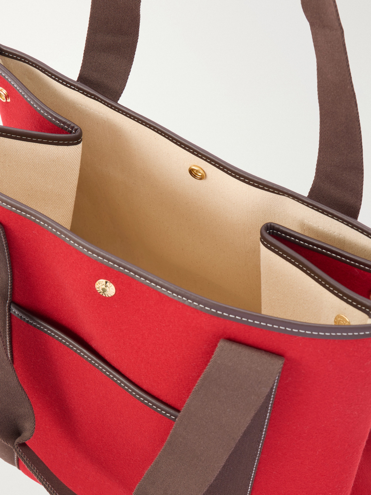 Traversée Large Leather-Trimmed Flannel Tote