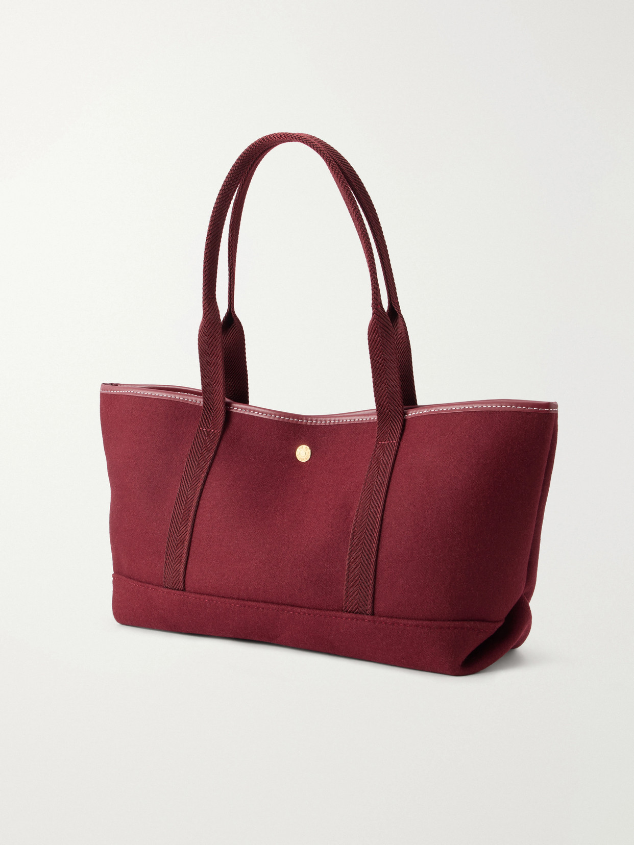 Club Leather-Trimmed Flannel Tote
