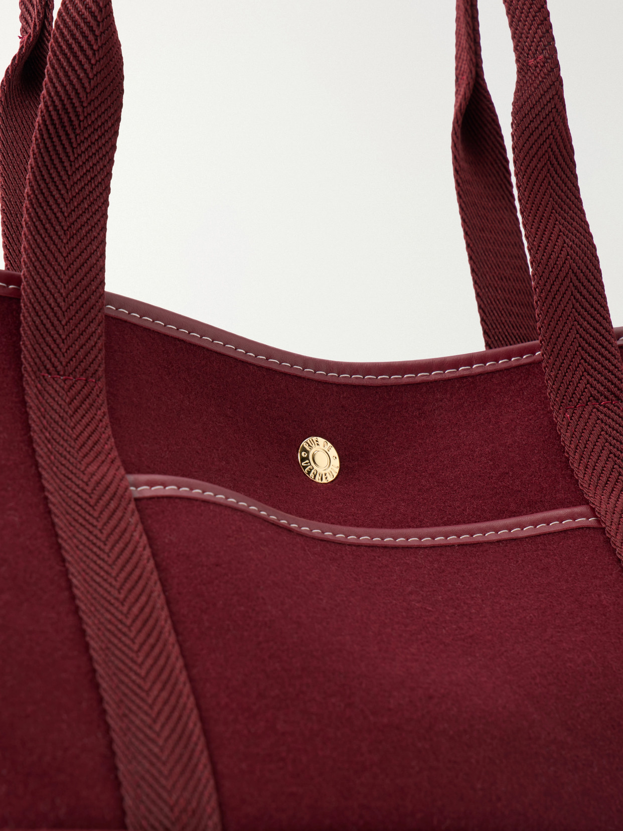 Club Leather-Trimmed Flannel Tote