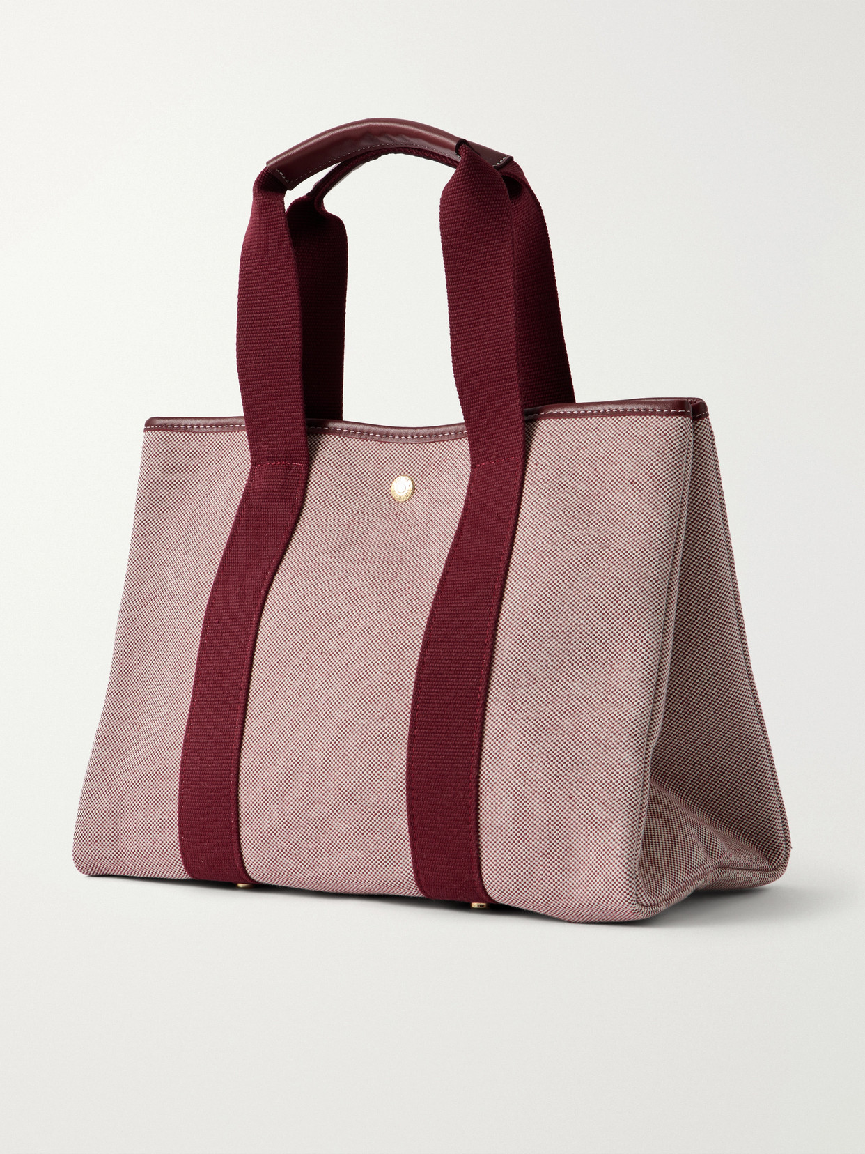 Traversée Leather-Trimmed Cotton Oxford Tote