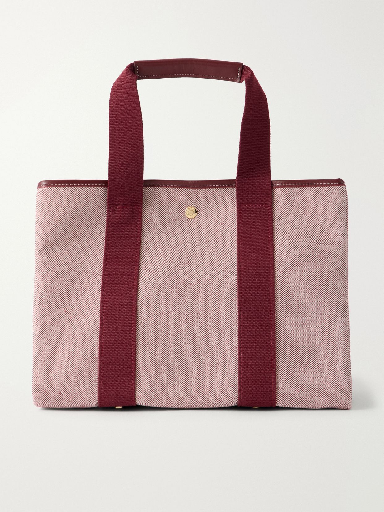 Traversée leather-trimmed cotton Oxford tote