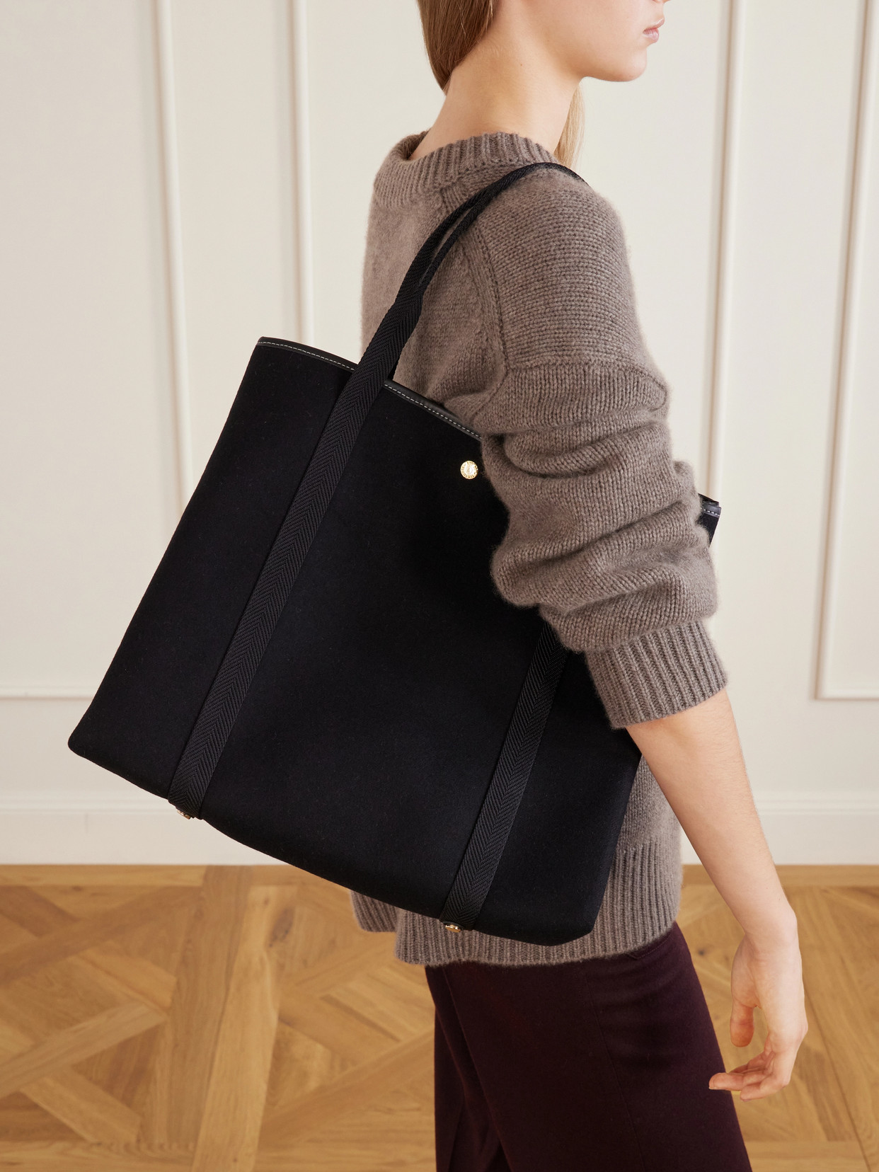 Traversée Leather-Trimmed Canvastote