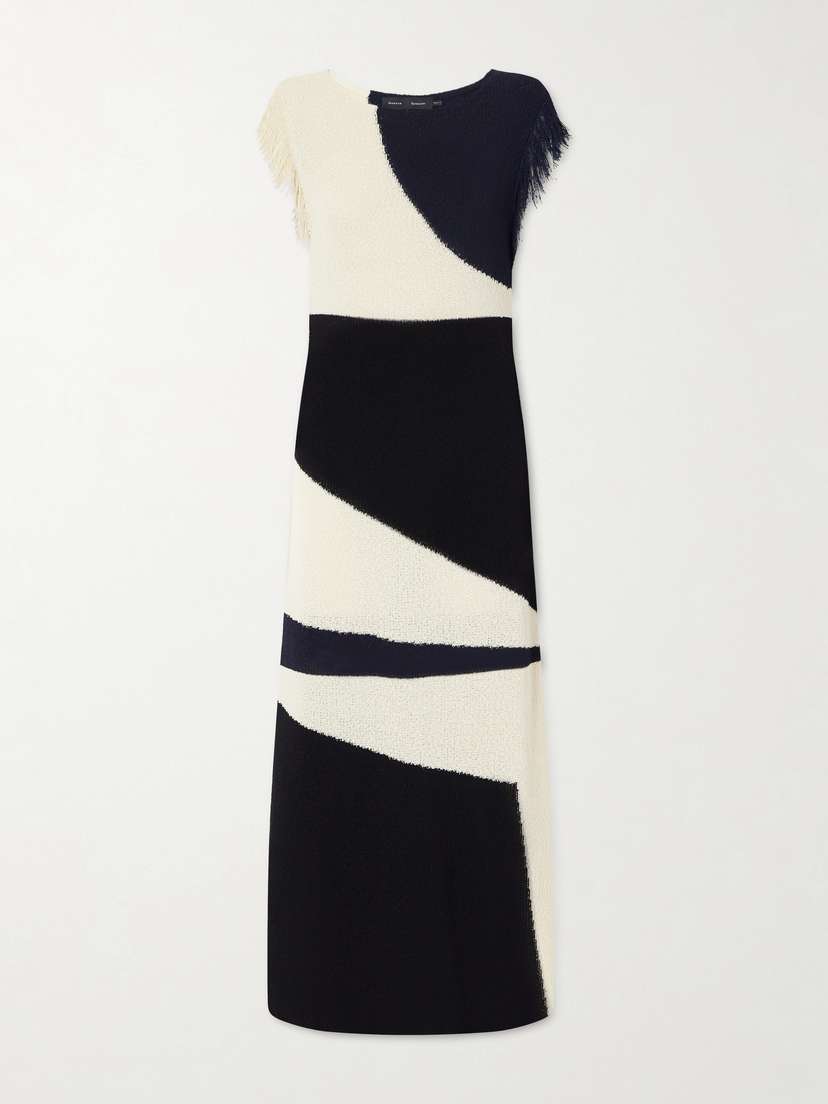 Proenza Schouler Saskia Intarsia-knit Woven Midi Dress | Thumbnail 5 Proenza Schouler Saskia Intarsia-knit Woven Midi Dress | Thumbnail 5