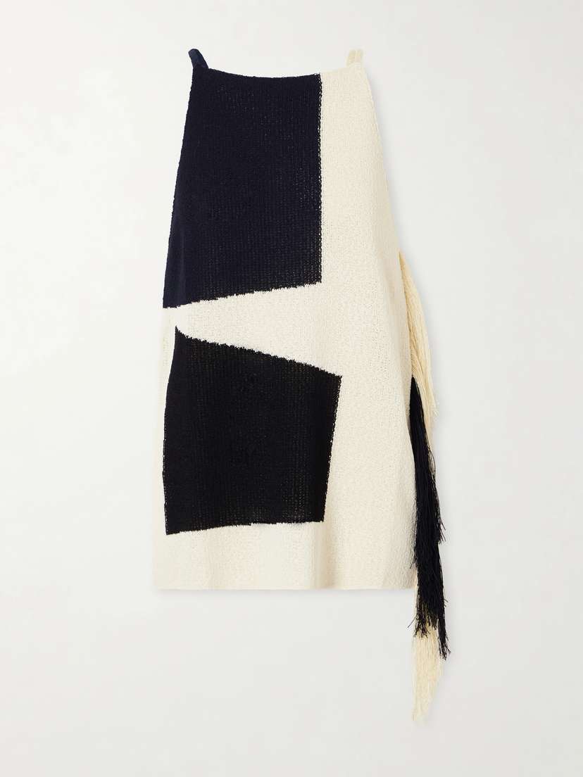 Proenza Schouler Saskia Fringed Intarsia-knit Blouse | Thumbnail 6