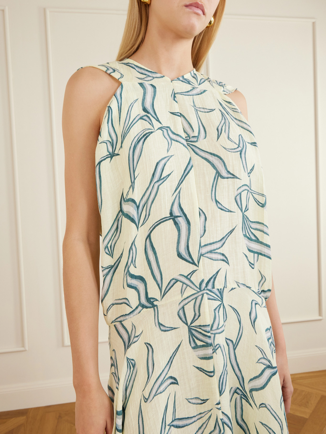Sybella Printed Linen And Silk-Blend Maxi Dress