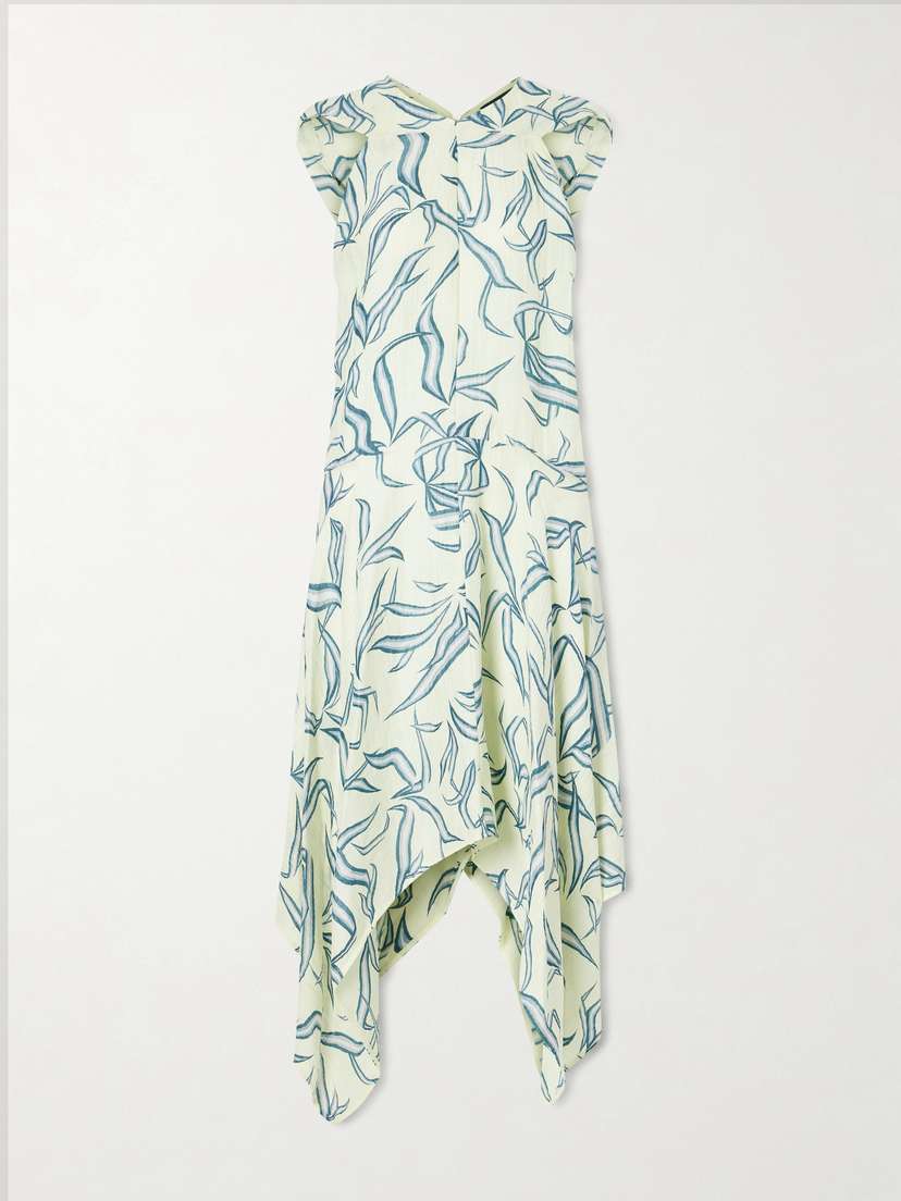 Proenza Schouler Sybella Printed Linen And Silk-blend Maxi Dress