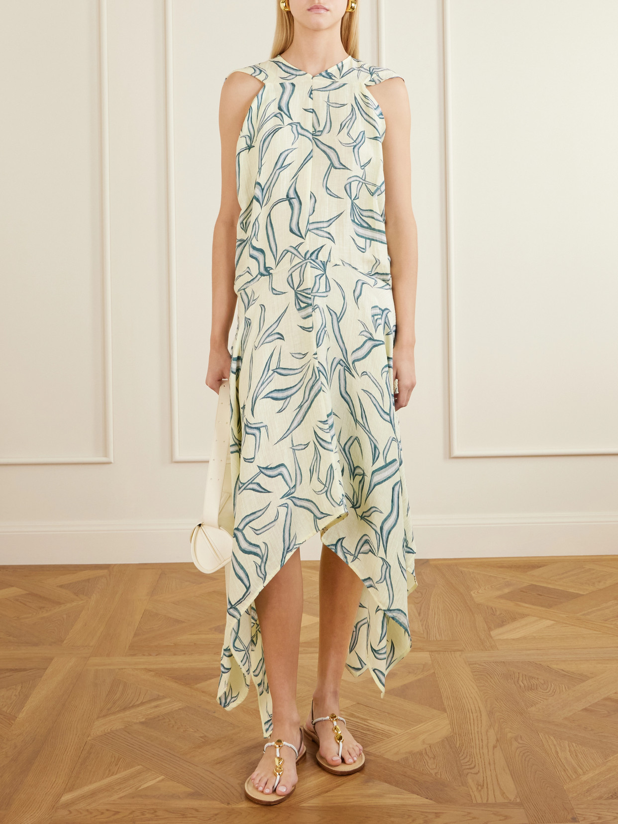 Sybella Printed Linen And Silk-Blend Maxi Dress