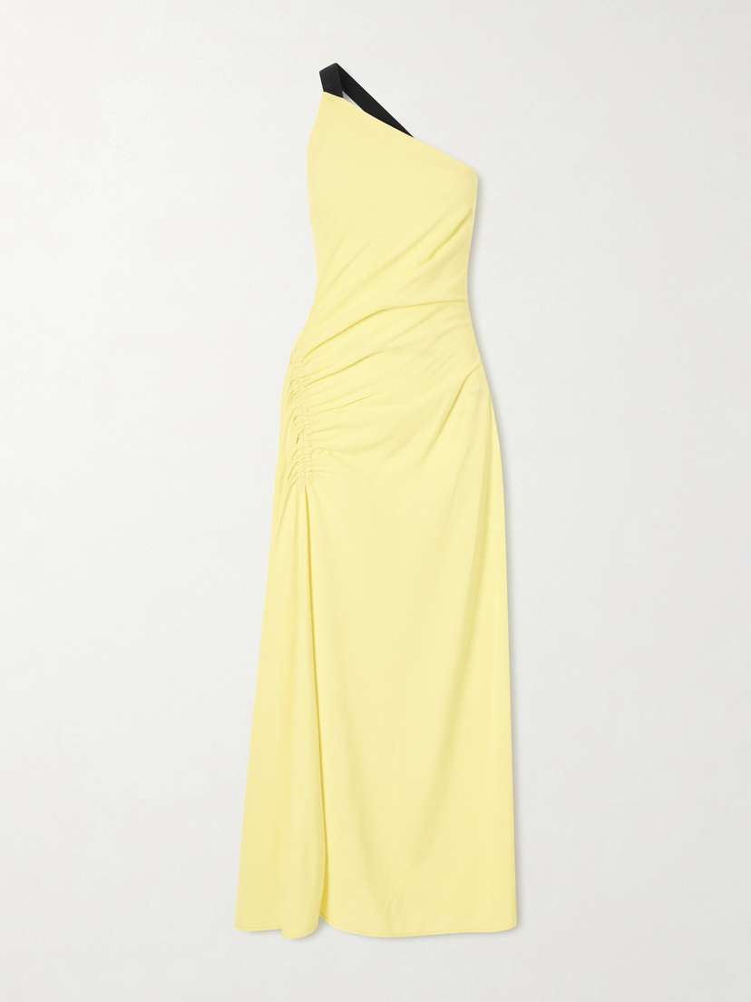 Proenza Schouler Sirena One-shoulder Gathered Crepe Maxi Dress