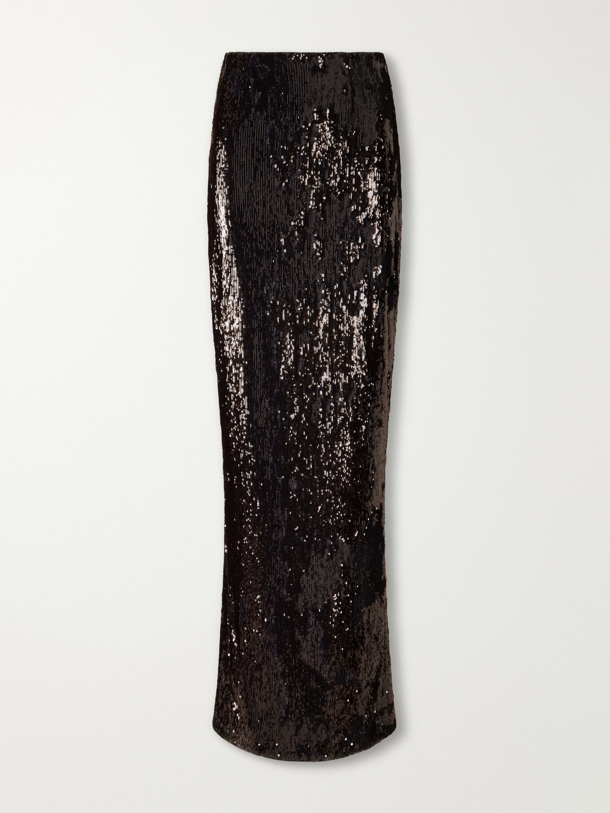 Balmain Sequined Crepe Maxi Skirt In Brown