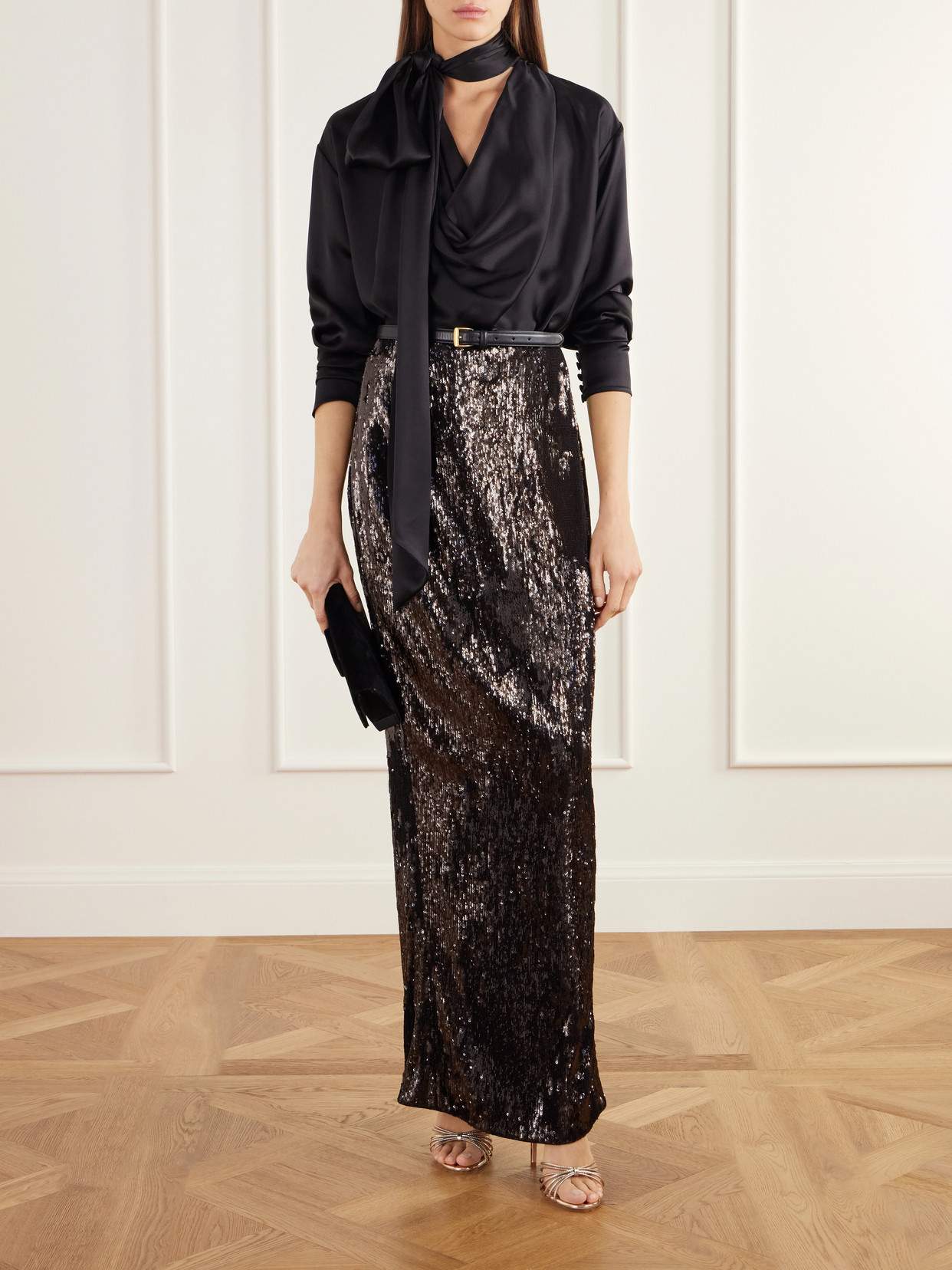 Sequined Crepe Maxi