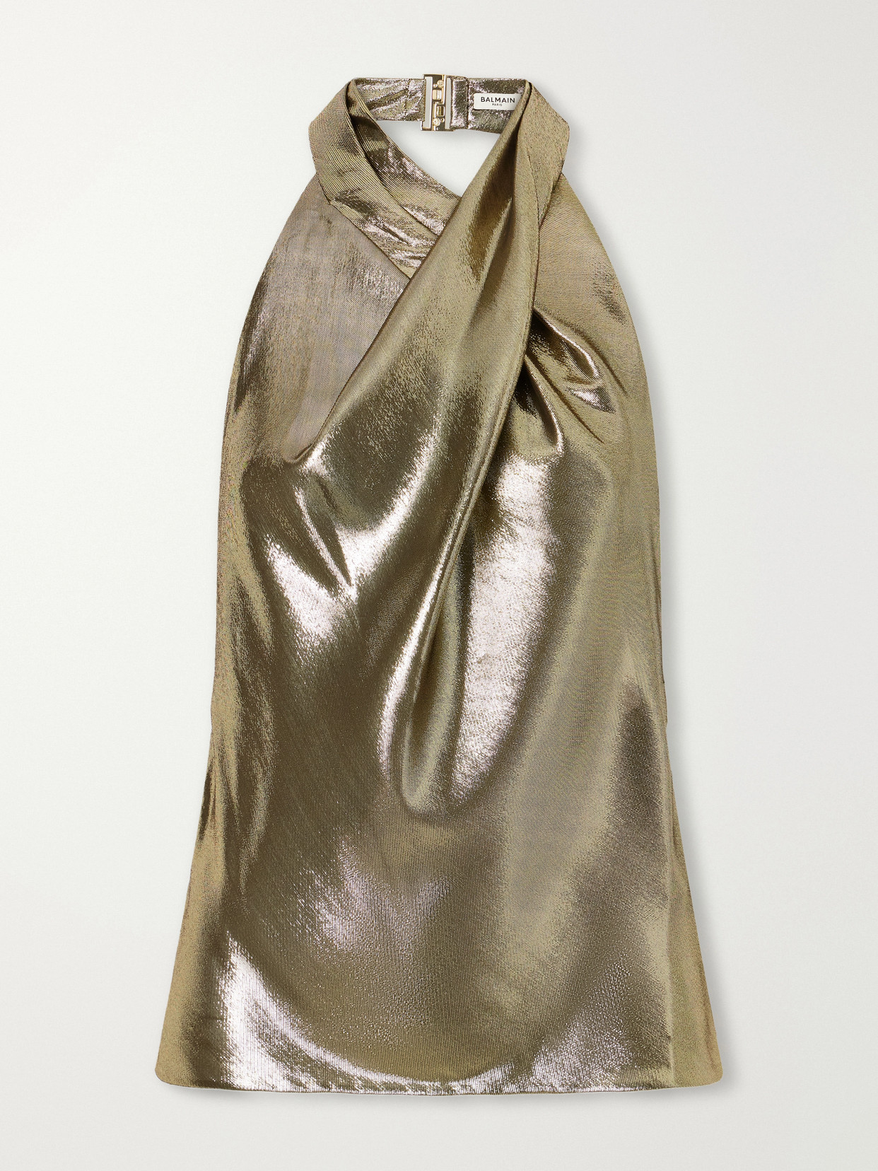 Silk-Blend Lurex Halterneck Top