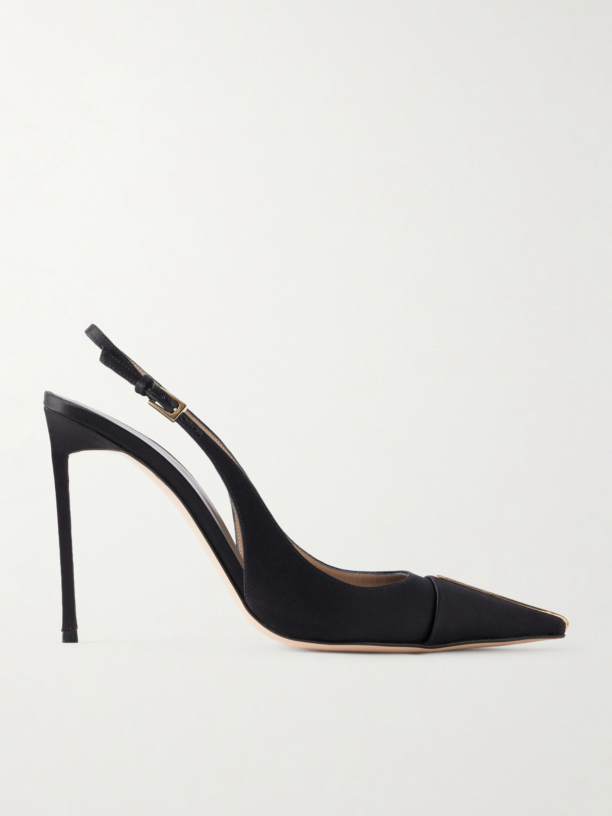 TOM FORD - 105 Crystal-embellished Satin Slingback Pumps - Black