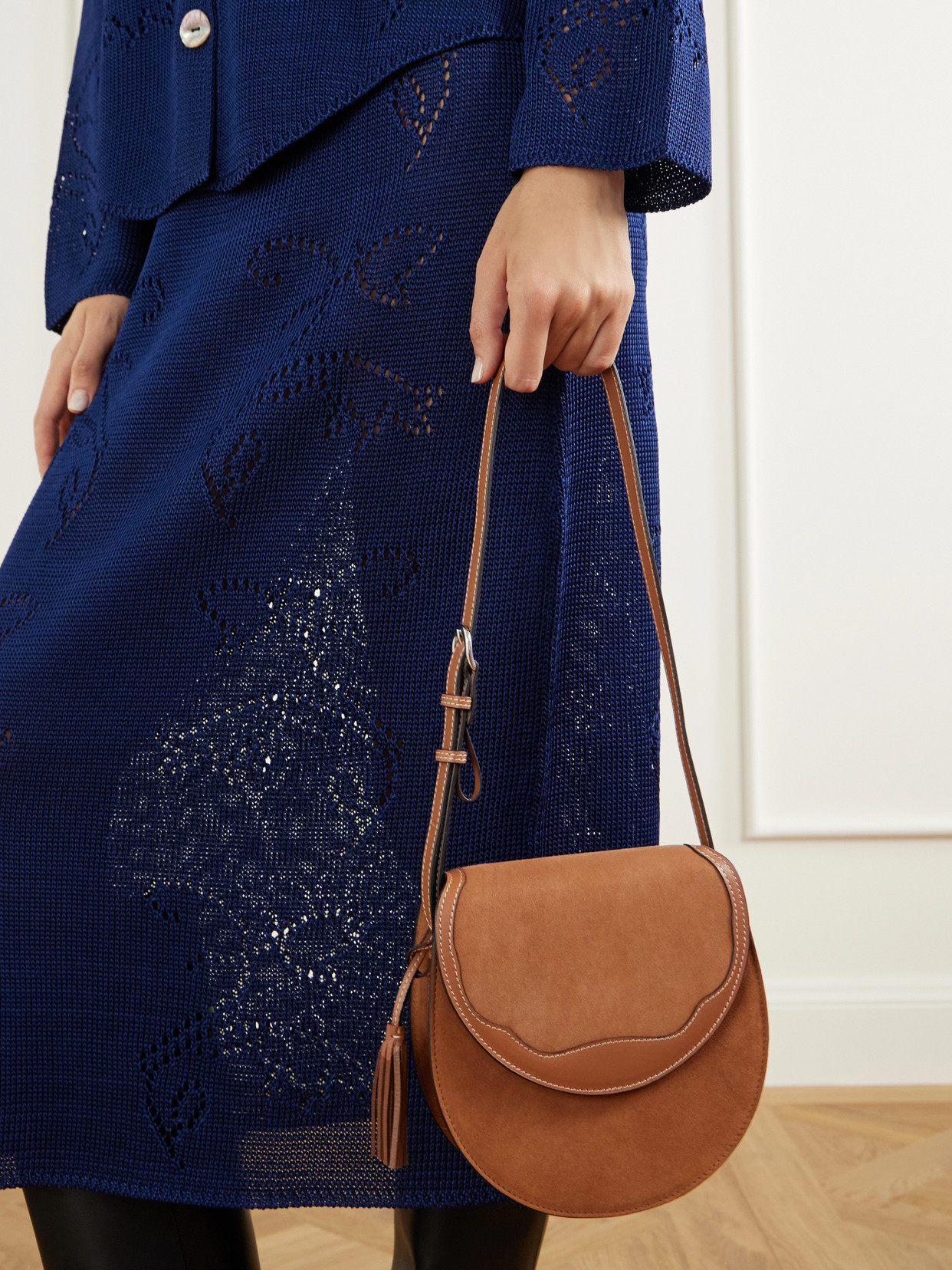 The Small Saddle Tasseled Shoulder Bag
