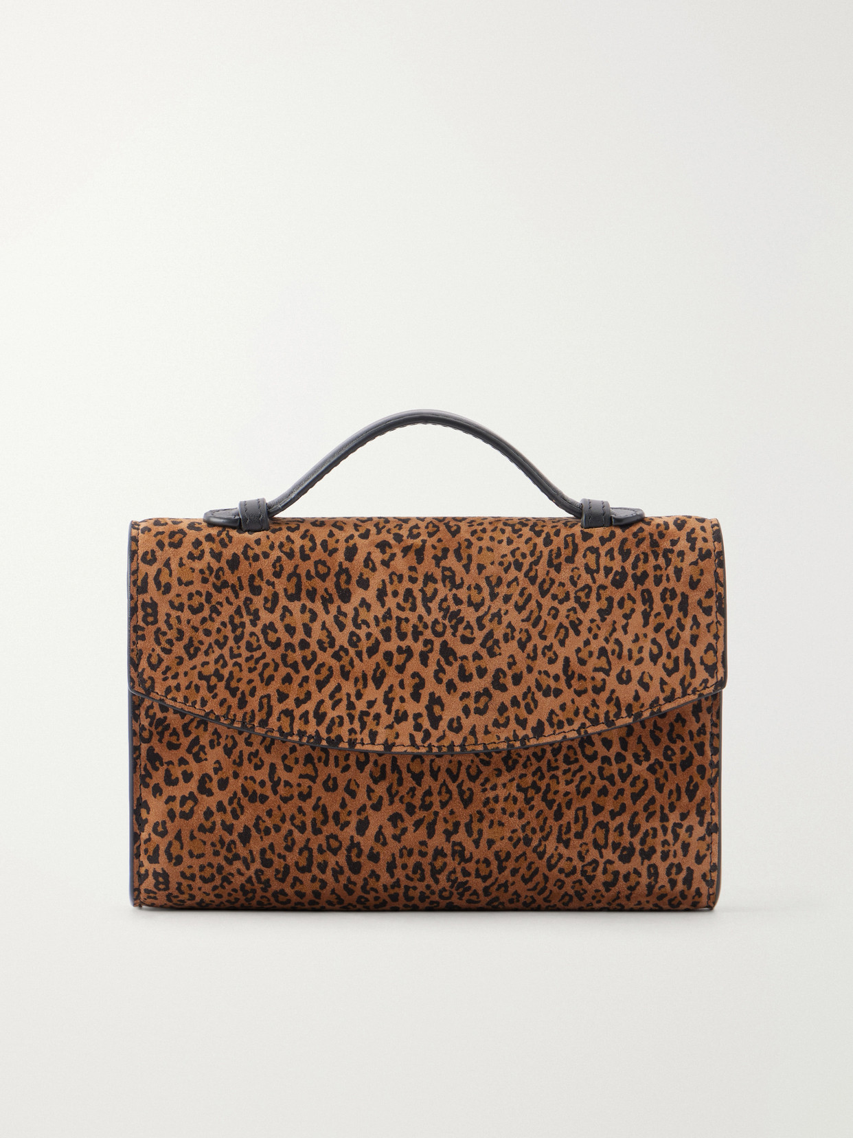 Hunting Season Leather-trimmed Leopard-print Suede Top-handle Bag In Animal Print