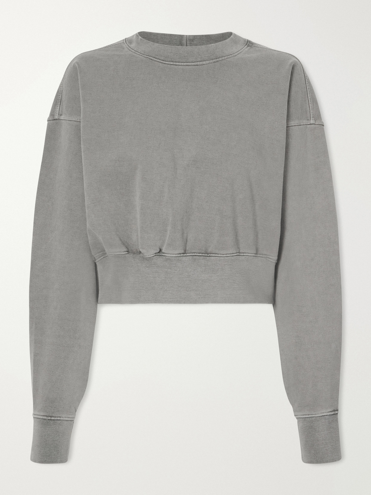 Slvrlake Cropped Cotton-jersey Sweatshirt In Gray