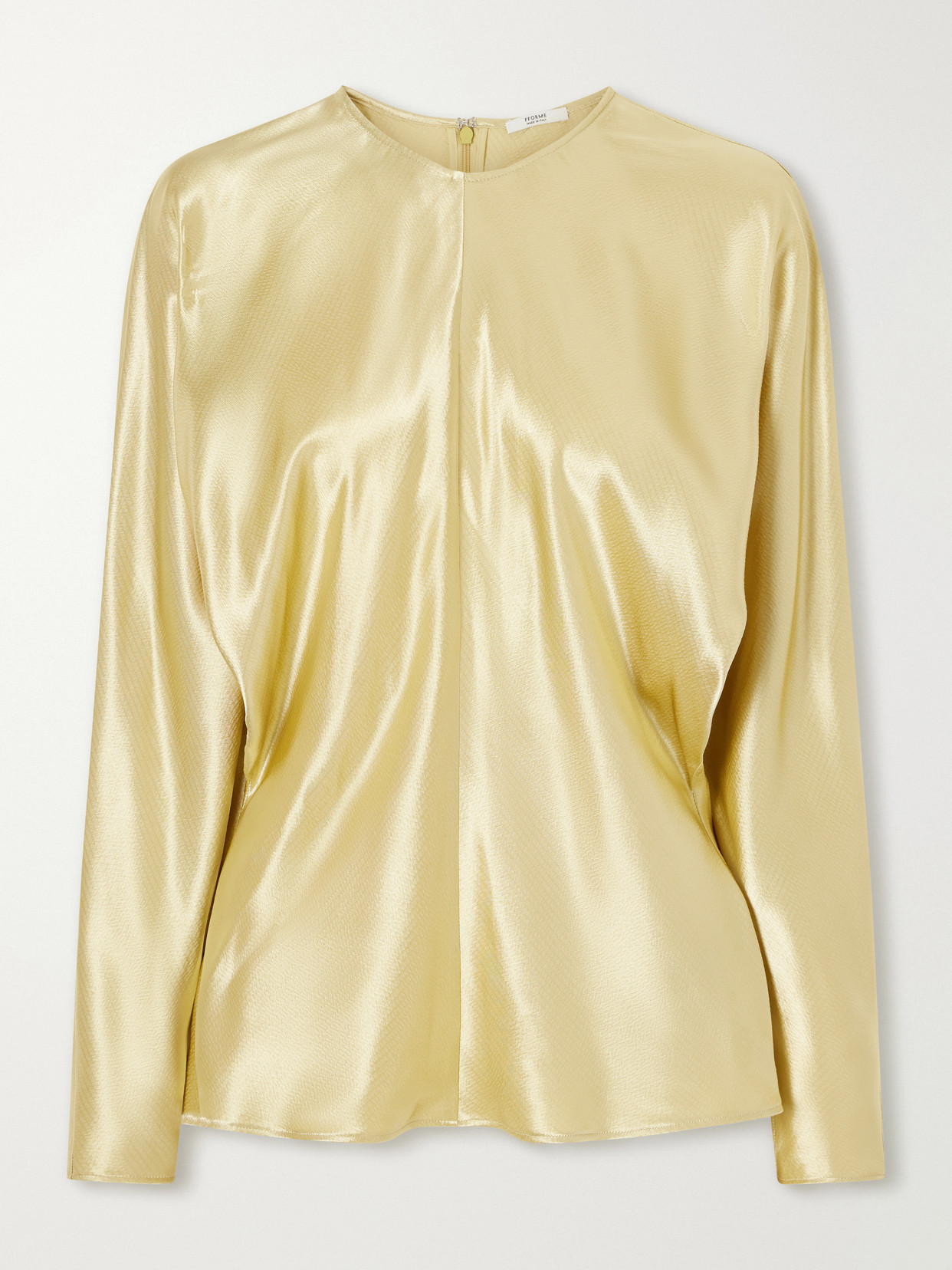 Fforme Sylvie Satin Blouse In Gold