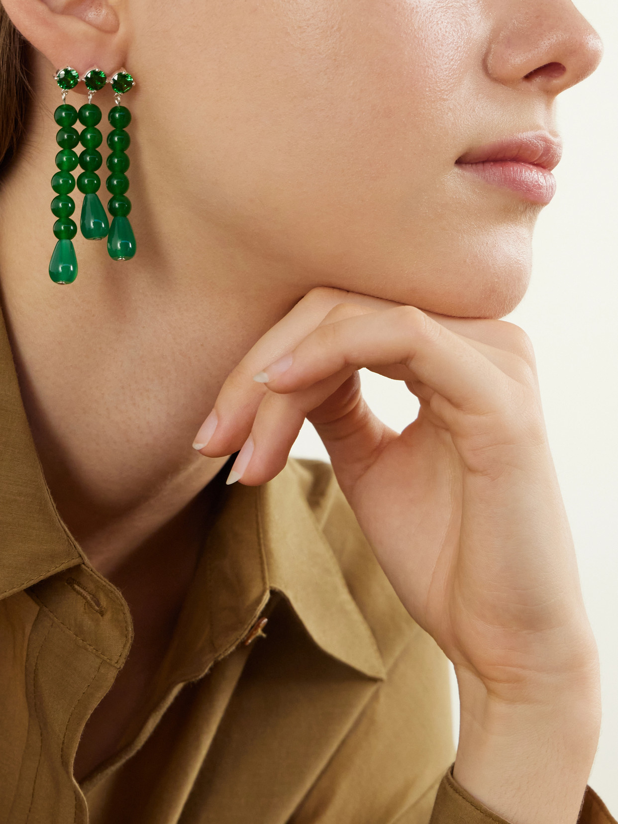 Completedworks Weeping Willow Earrings In Green
