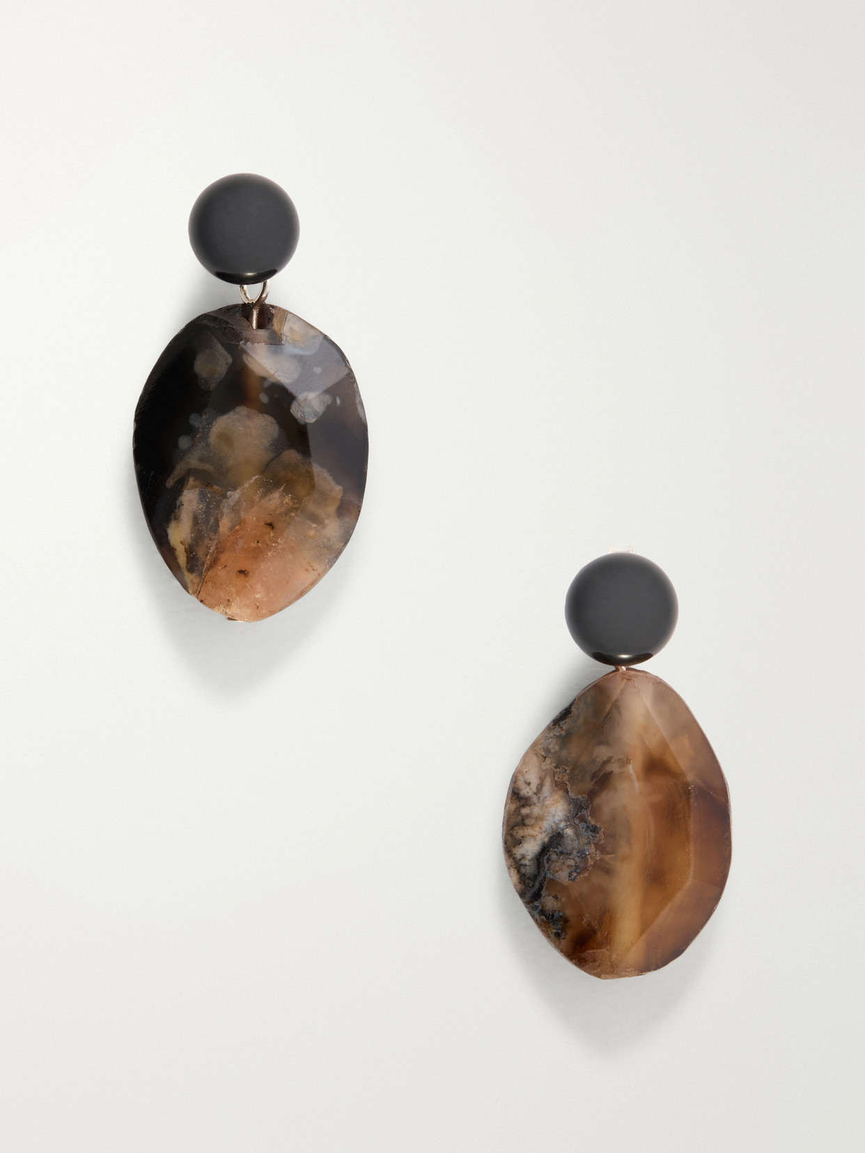 Completedworks Time Will Say Nothing But "i Told You So" Silver-plated Agate Earrings In Black
